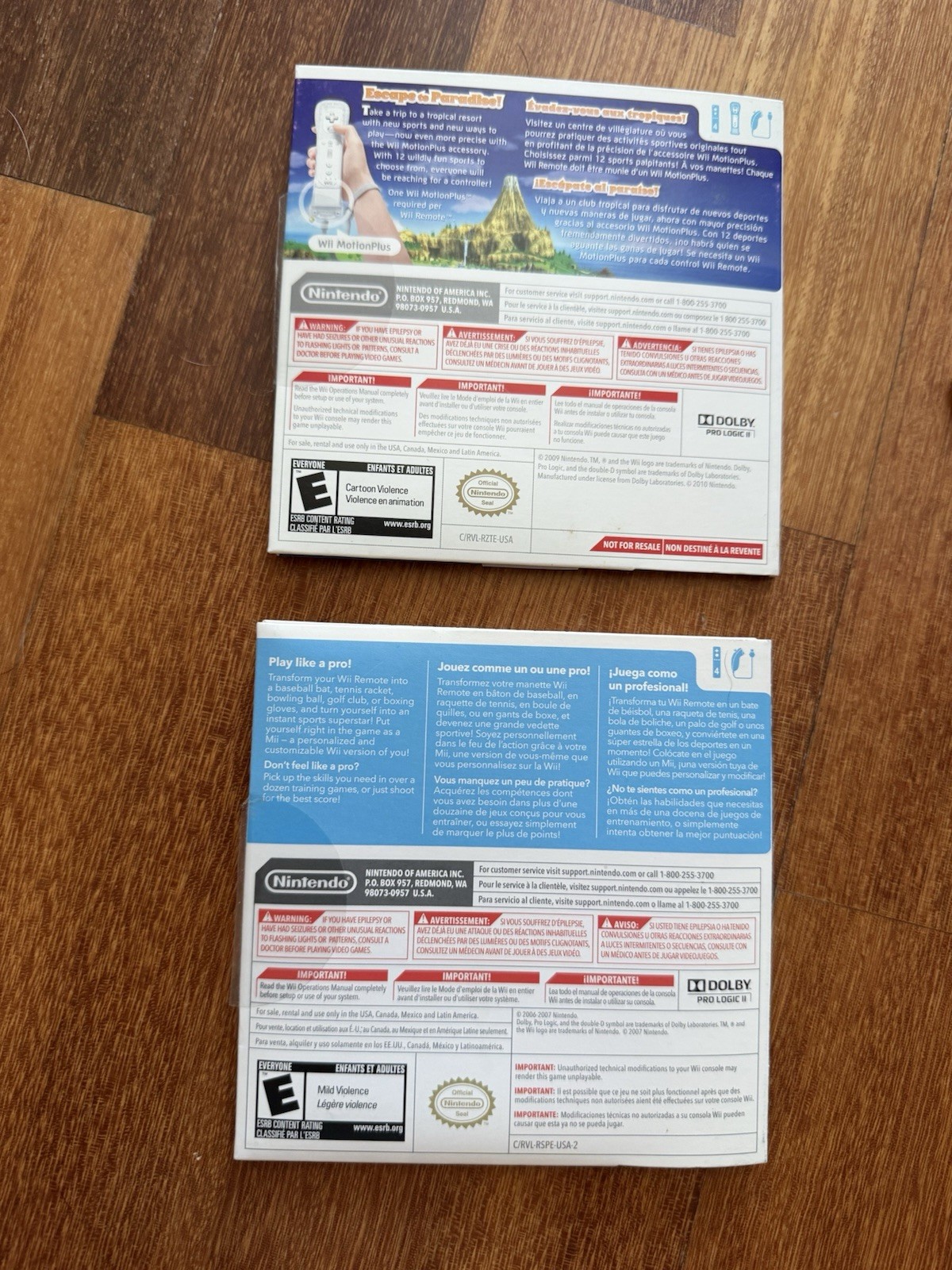 Lot Of 2 Games- Wii Sports & Wii Sports Resort Nintendo Wii – Box Manual Tested