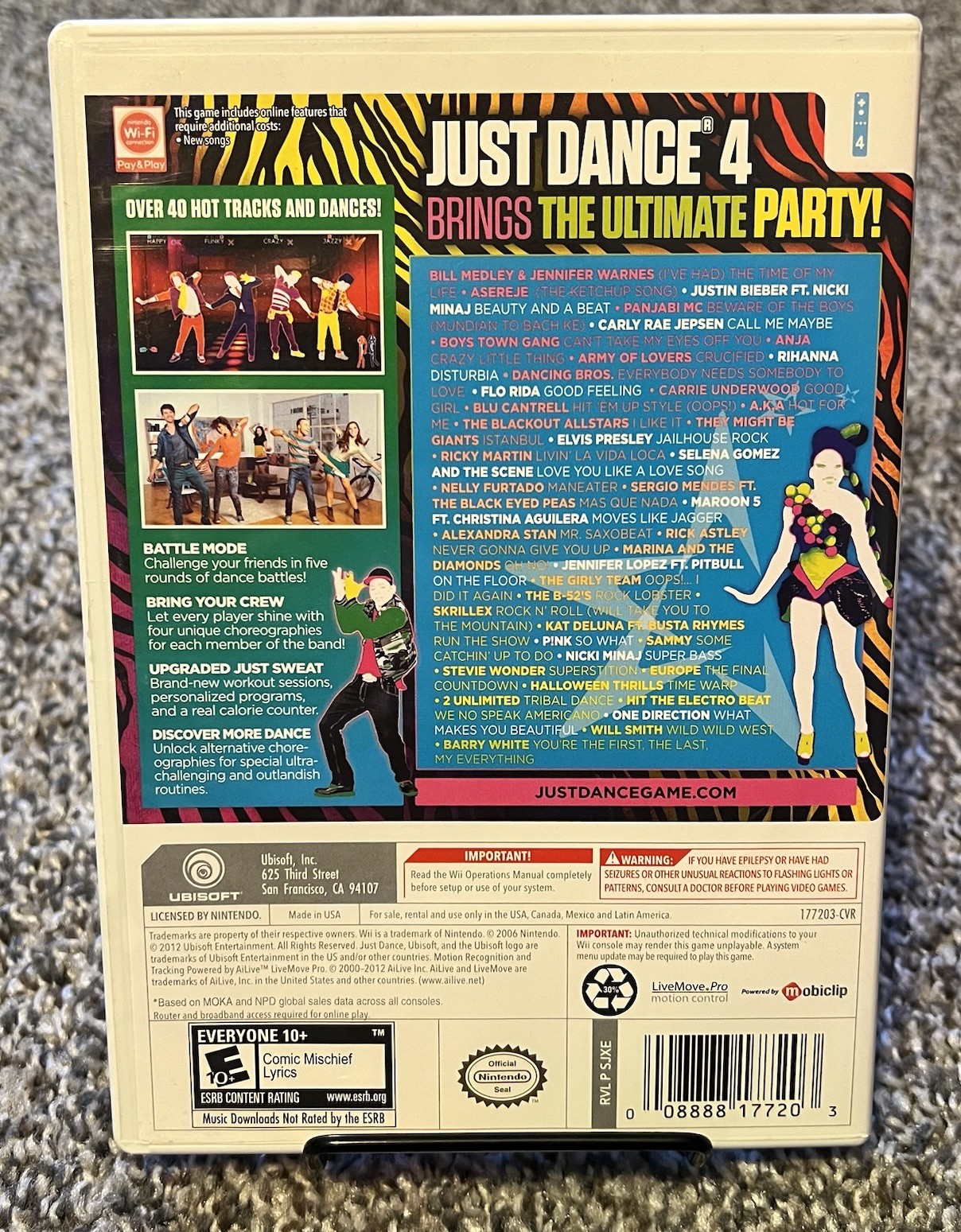 Just Dance 4 (Nintendo Wii) CIB COMPLETE