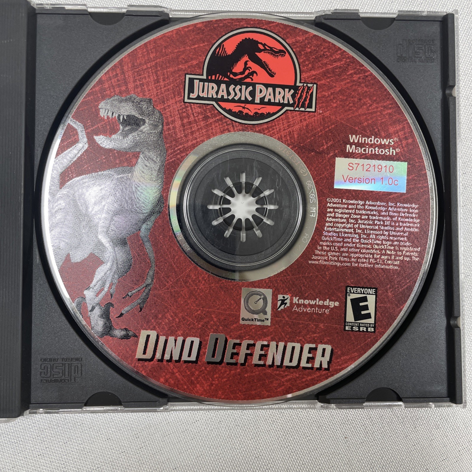 Jurassic Park III Dino Defender (Windows/Mac 2001) Knowledge Adventure CD-ROM