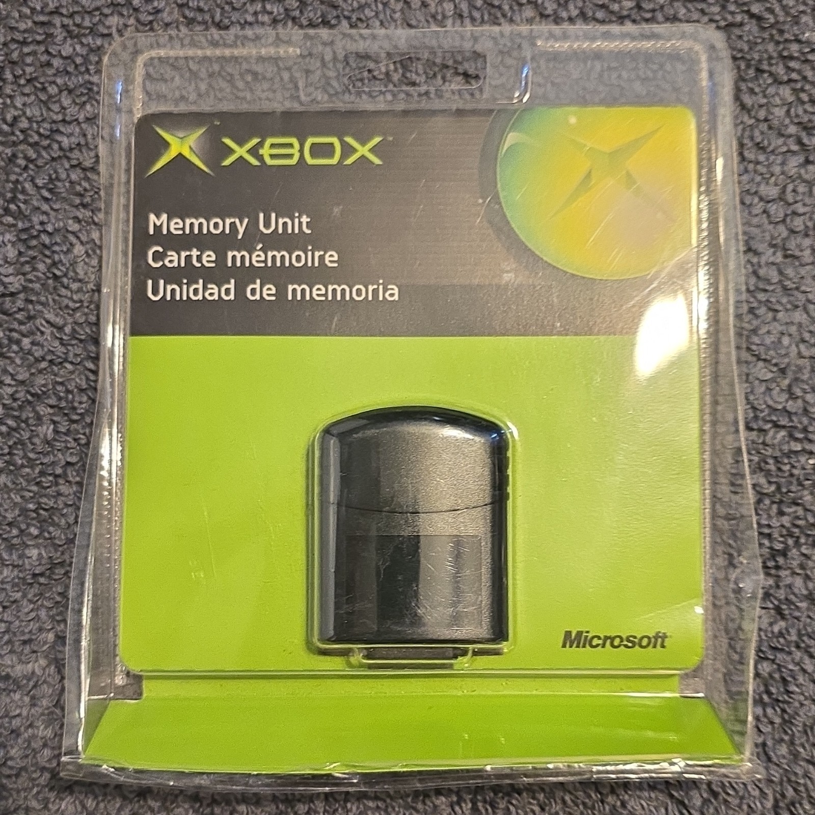 Microsoft Xbox Memory Unit Controller Attachment, Black/Green X08-25318 Unopened