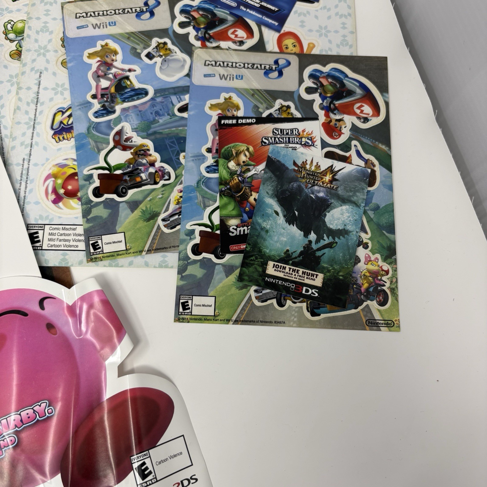 Nintendo Pokemon Smash Bros Promotional Lot Standee Posters Stickers Promo