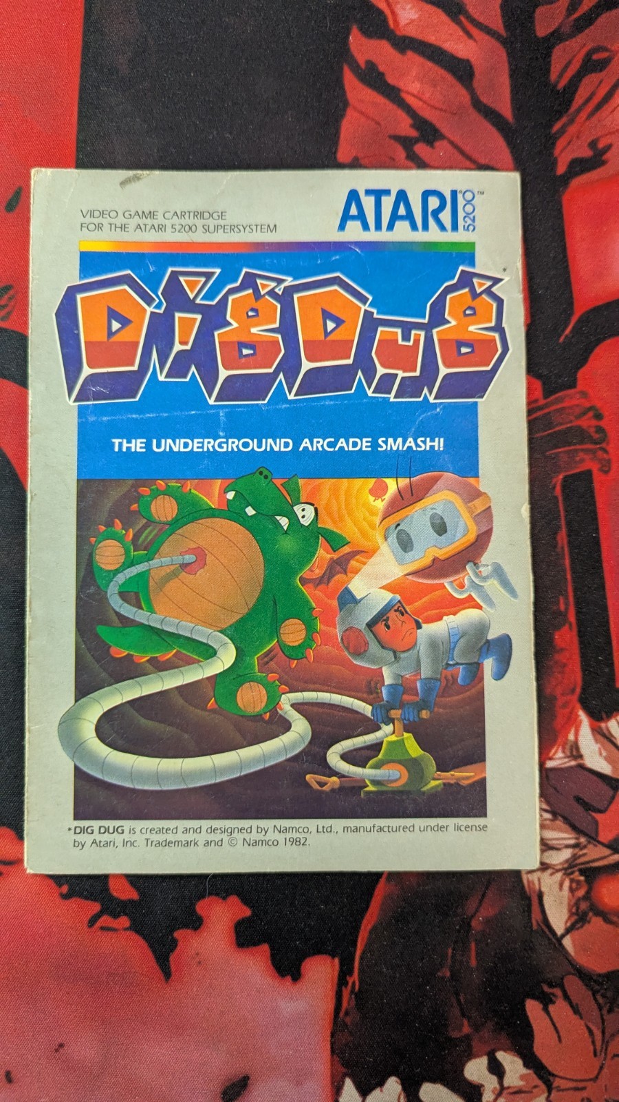 Dig Dug (Atari 5200, 1983) Game Cartridge with Manual – Tested and working