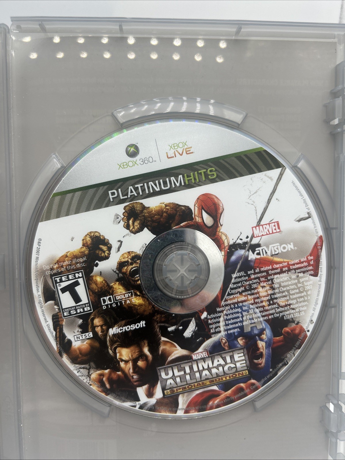 Marvel Ultimate Alliance Special Edition Platinum Hits X360 CIB Bonus Disc Mint