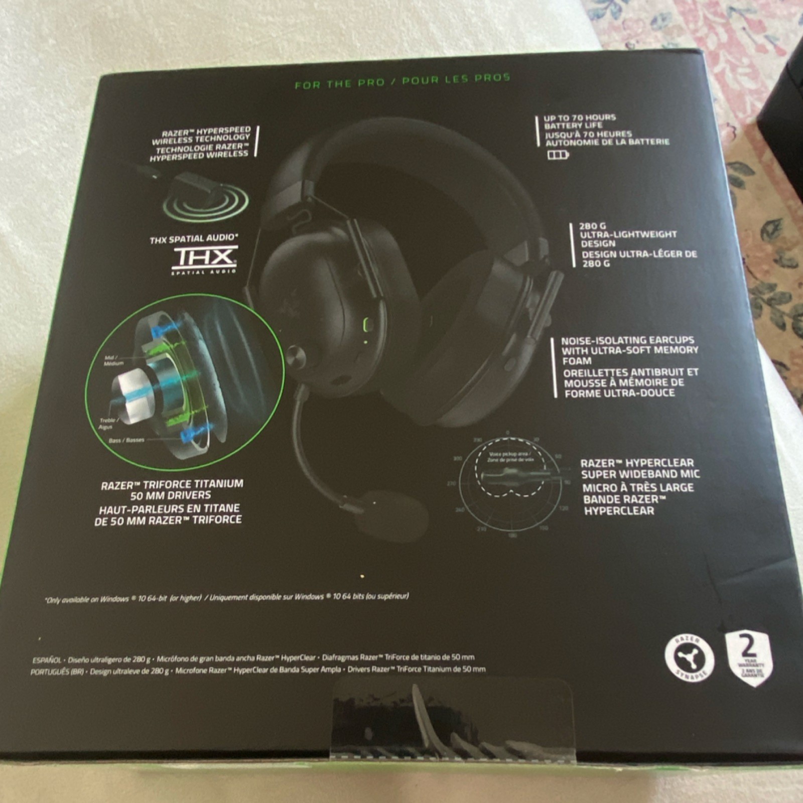 Razer Blackshark V2 Hyperspeed Wireless Headset, Surround Sound, Noise Isolation
