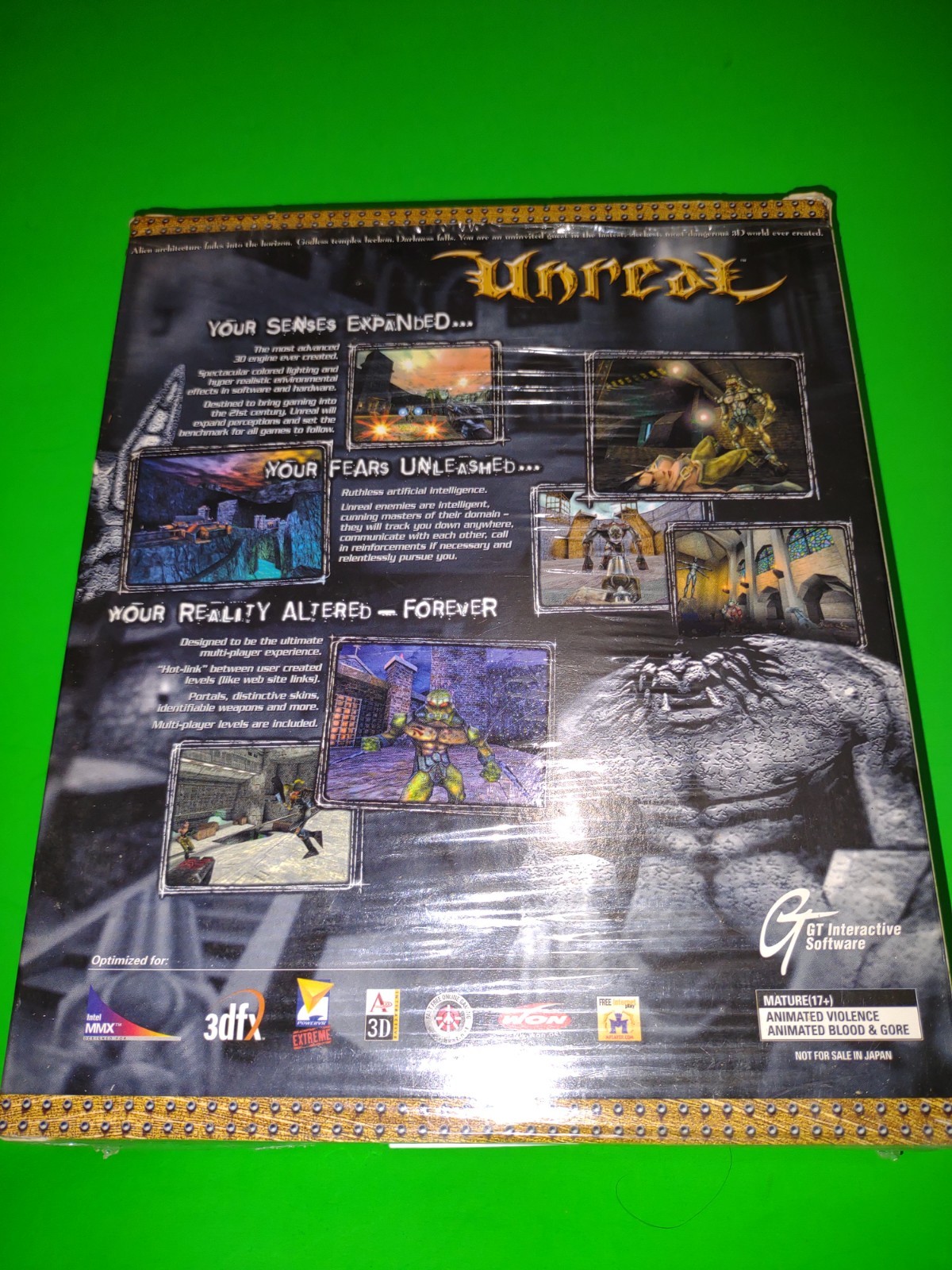 Big Box Unreal Tournament PC CD ROM Game by GT Interactive Non-Shadow Box
