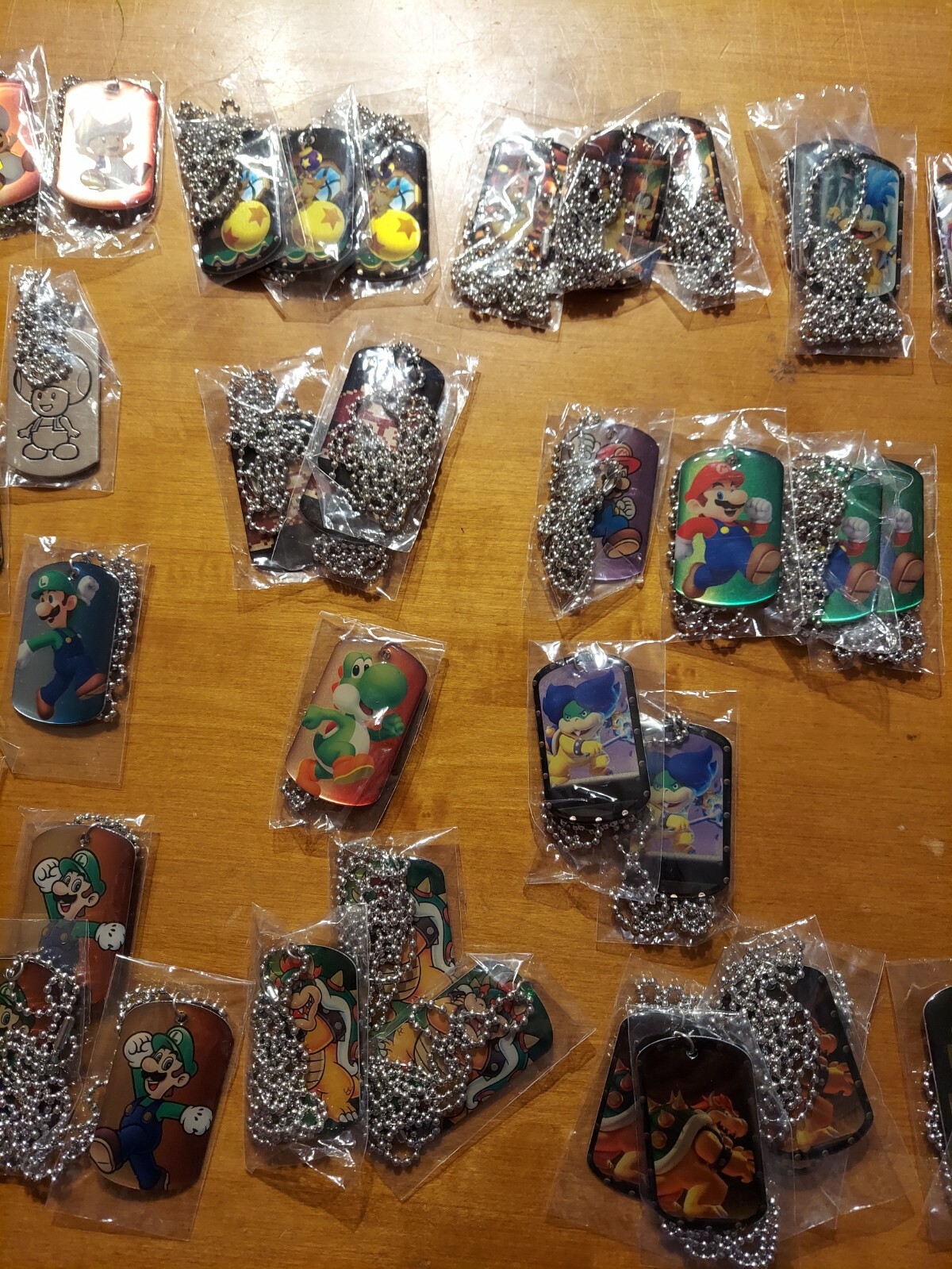 Super Mario Dogtag Tag Chain Necklace Bowser Toad Peach Donkey Kong Luigi