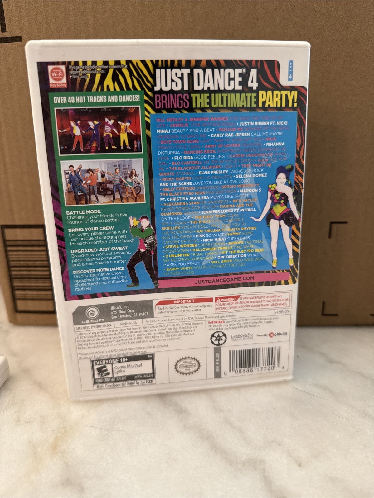 Just Dance 4 Nintendo Wii Complete in Box EUC TESTED Instruction Booklet CIB
