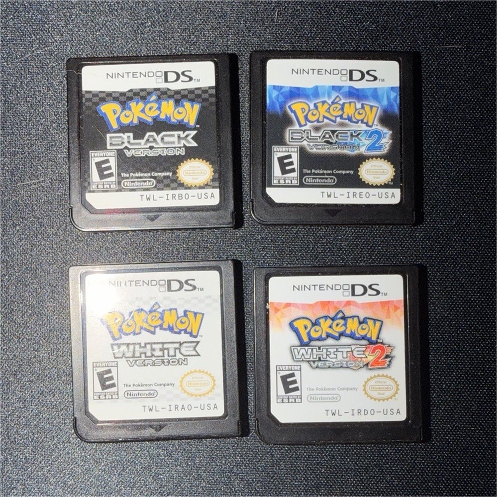 Nintendo Pokémon DS Game Lot: Black 2, White & White 2 w/ Cases Manuals