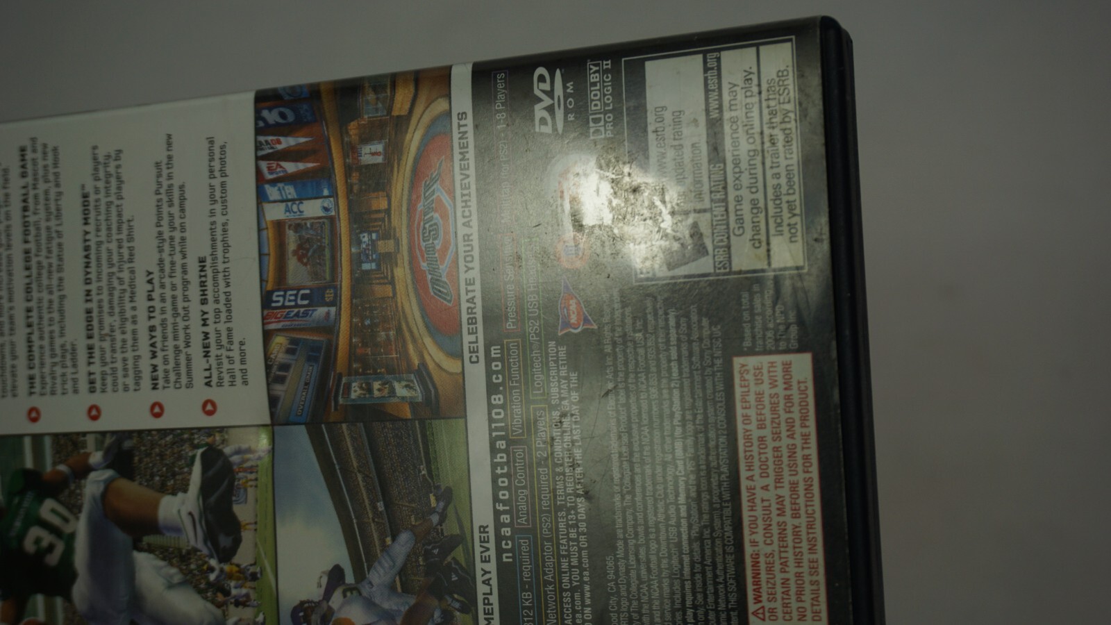 NCAA Football 08 PS2 CIB Sony PlayStation 2 2007 Complete with Manual C
