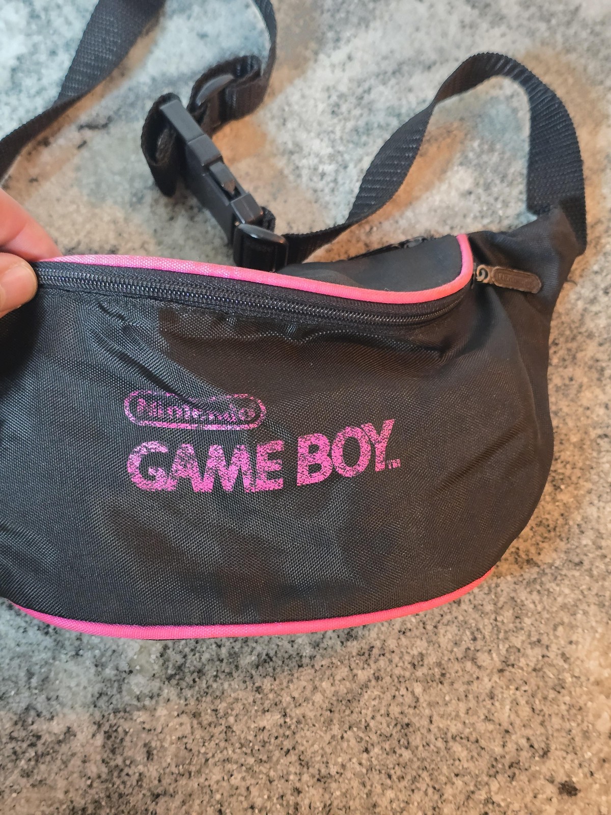 Vintage Nintendo Game Boy Fanny Pack Waist Bag Black Pink Logo Adjustable Nylon