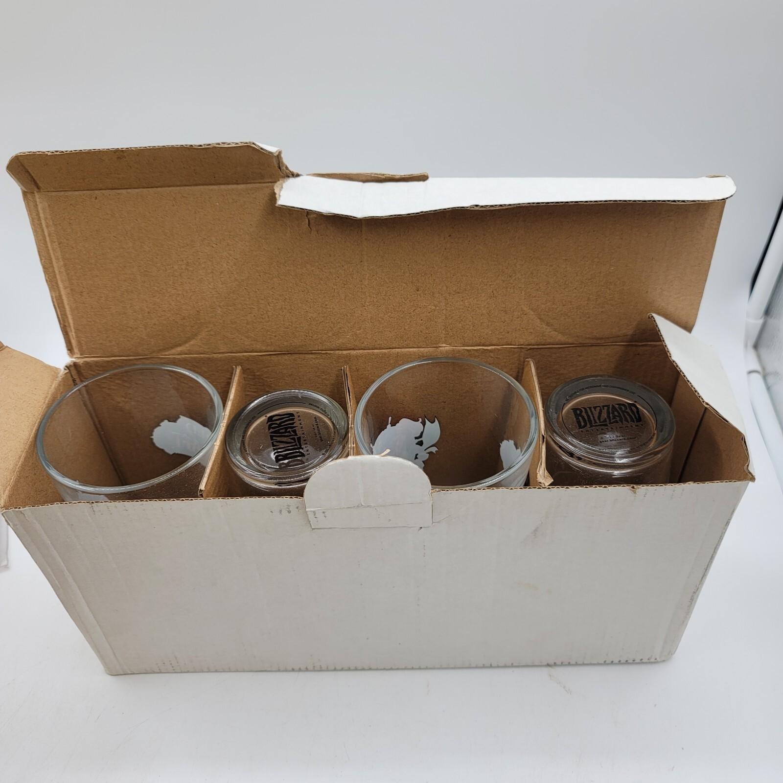 World of Warcraft WoW Blizzard Set of 4 16 oz Pint Drinking Glasses 2014 Rare