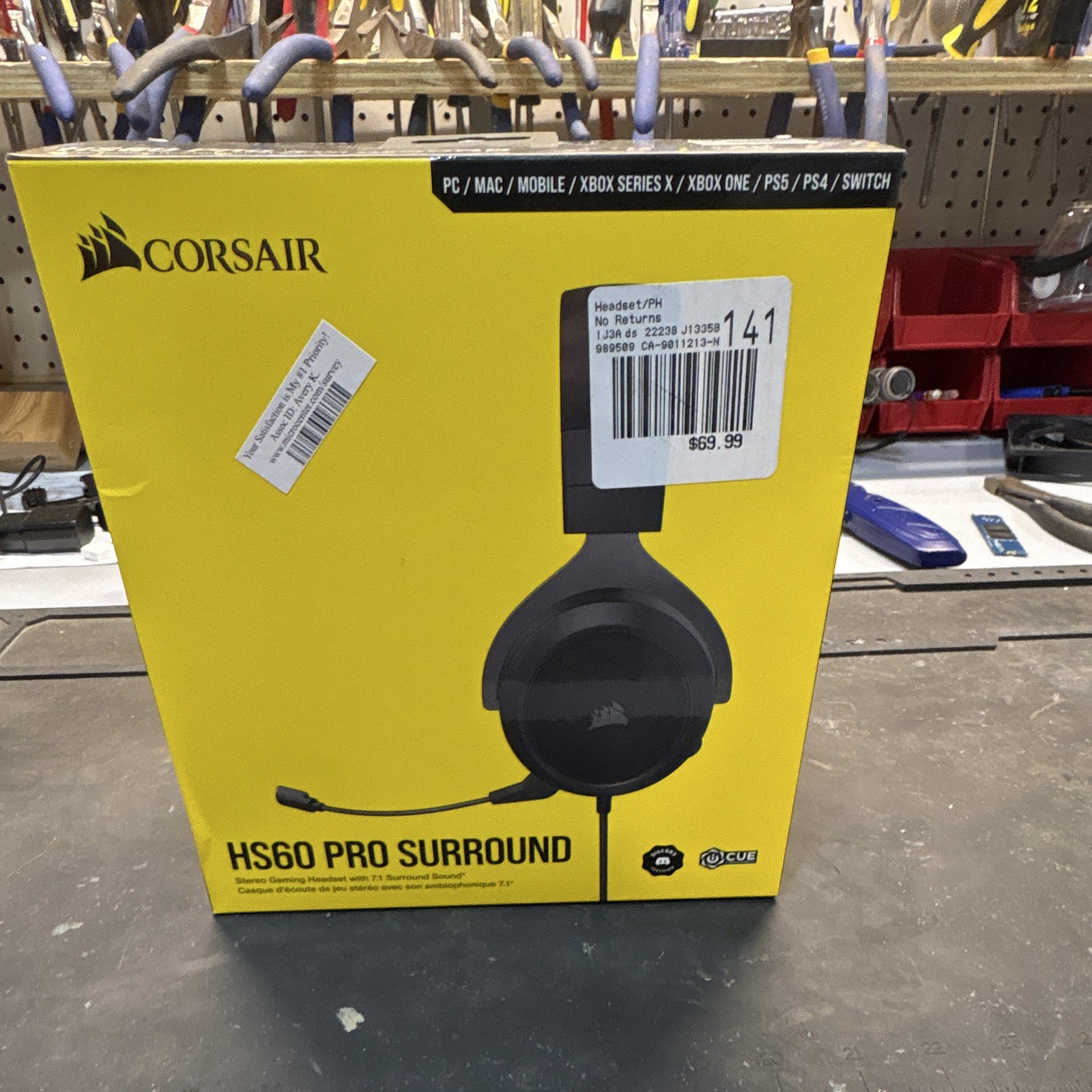 Corsair HS60 PRO Surround Black Headset 7.1 USB/3.5mm Detachable Boom Mic