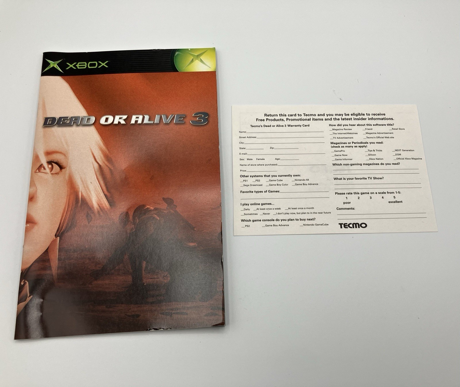 Dead or Alive 3 (Microsoft Xbox, 2001) Near Mint CIB. Barely Played, One Owner