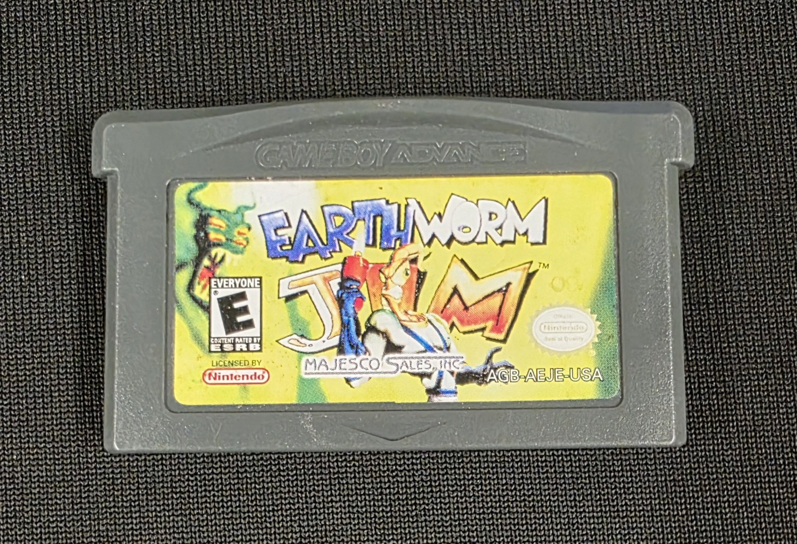 Earthworm Jim (Nintendo Gameboy Advance, GBA) Authentic & Tested Cartridge