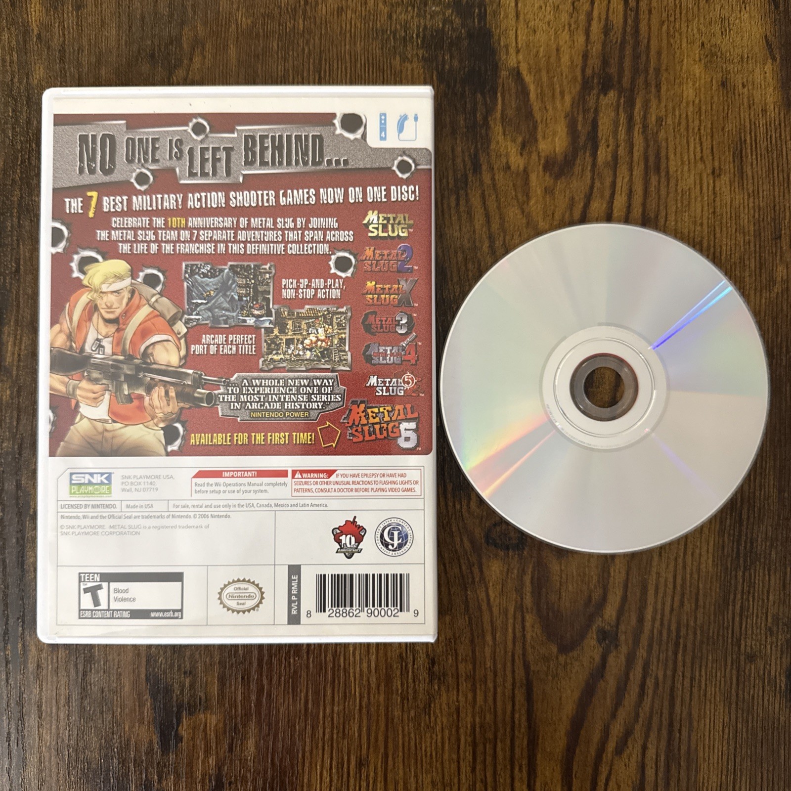 Metal Slug Anthology (Nintendo Wii, 2006) No Manual TESTED