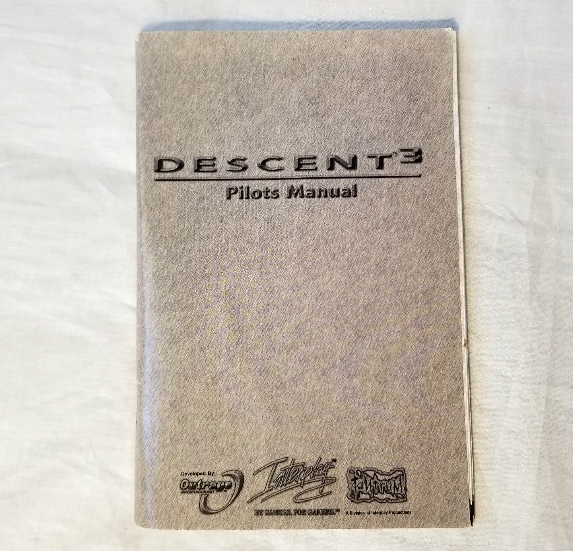Descent I and II CD-Rom & 3 Pilots Manual + Mercenary Expansion Disc PC Windows
