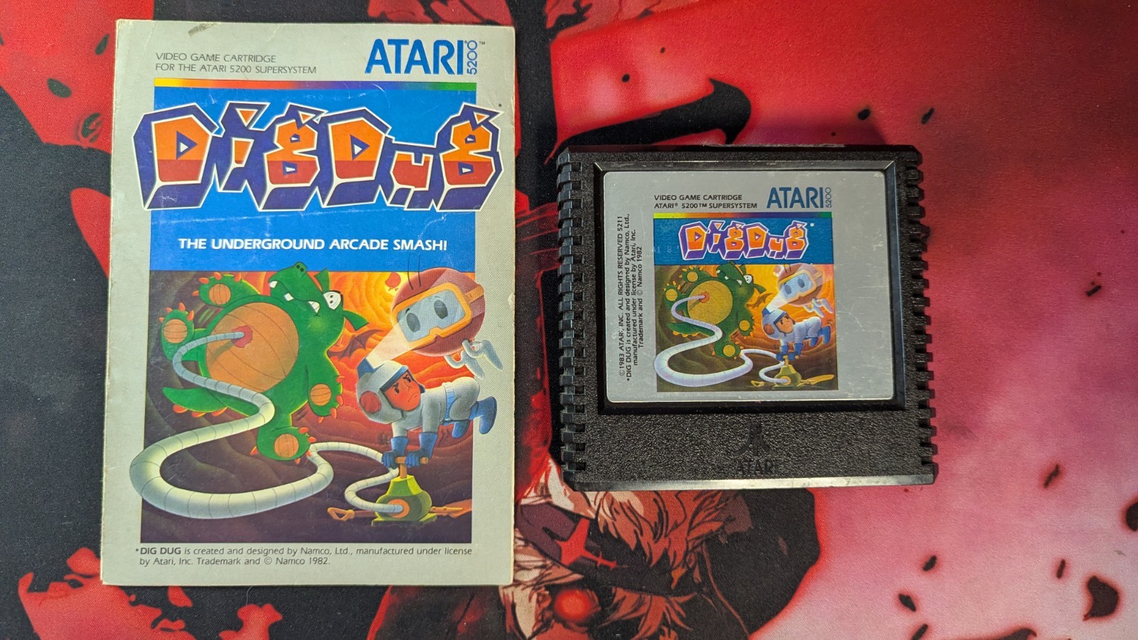 Dig Dug (Atari 5200, 1983) Game Cartridge with Manual – Tested and working