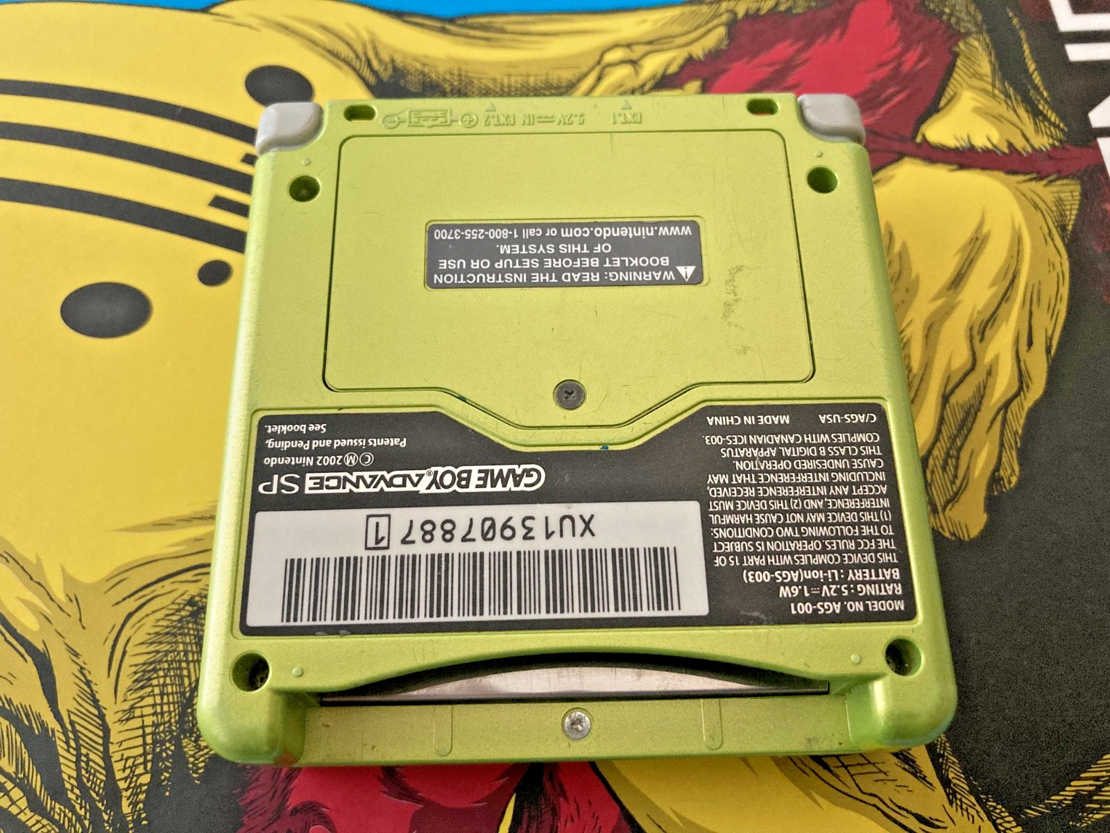 Nintendo Gameboy Advance SP Lime Green AGS-001 Bundle – Tested w/ Charger/Games