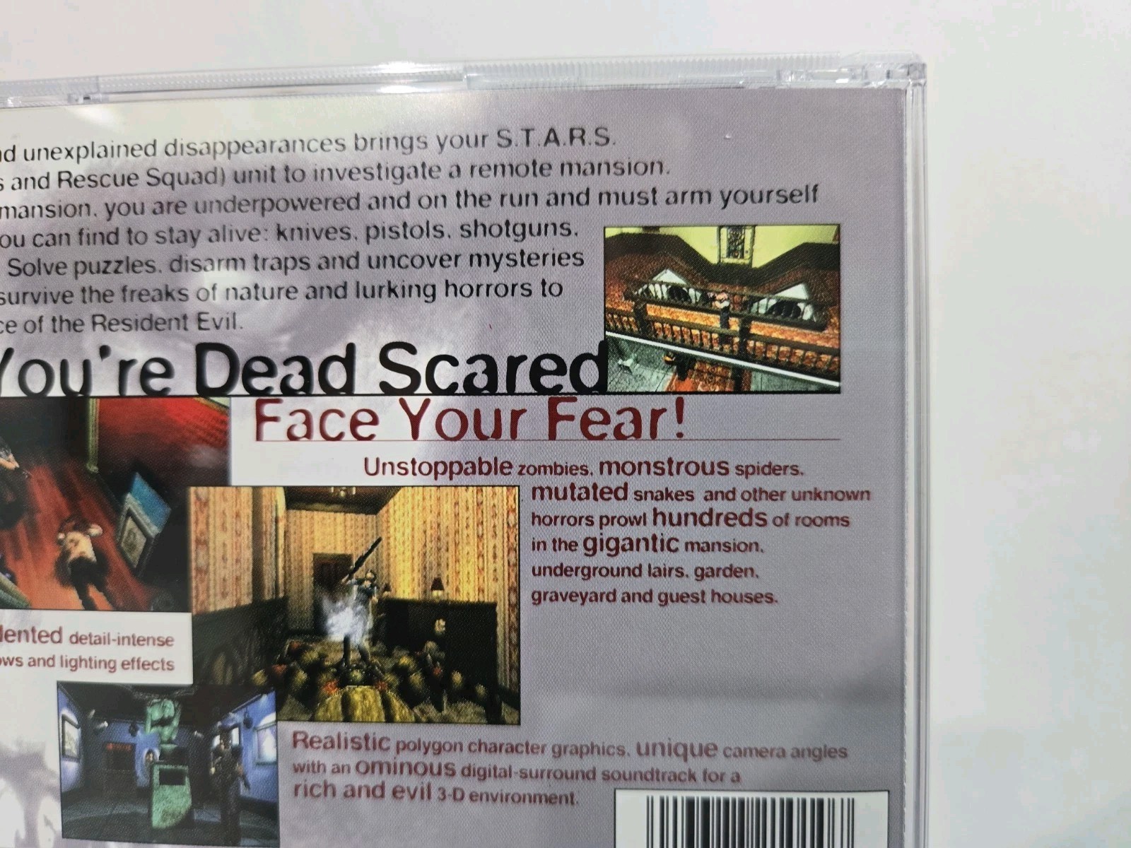 Resident Evil (Sony PlayStation 1, 1996) Black Label CIB W/ Reg Card Resurfaced