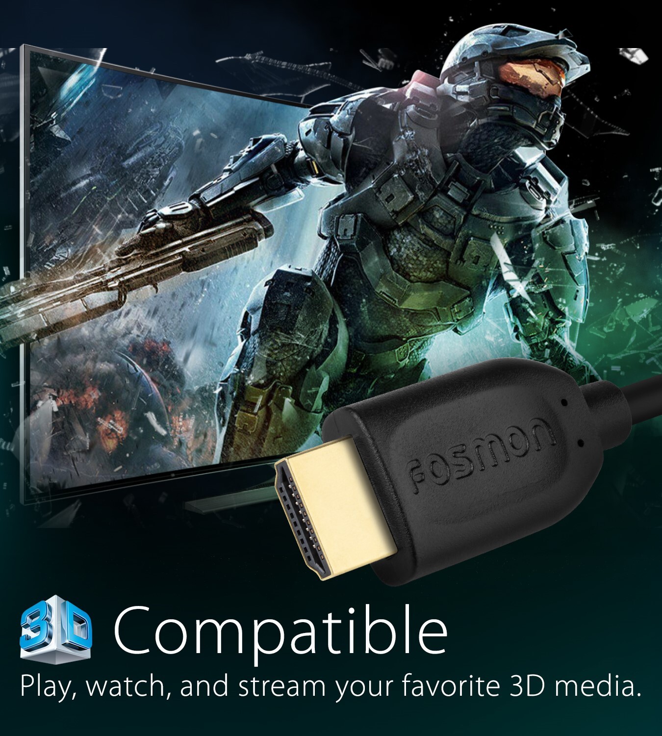 High Speed HDMI Gold Cable 2.0 HDTV Apple TV PS4 Xbox Nintendo Ethernet 4K 1080p