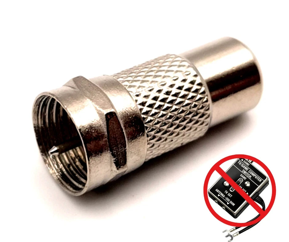 Atari 2600 RF Connector Adapter Eliminates TV/Game Switch – Choose Quantity