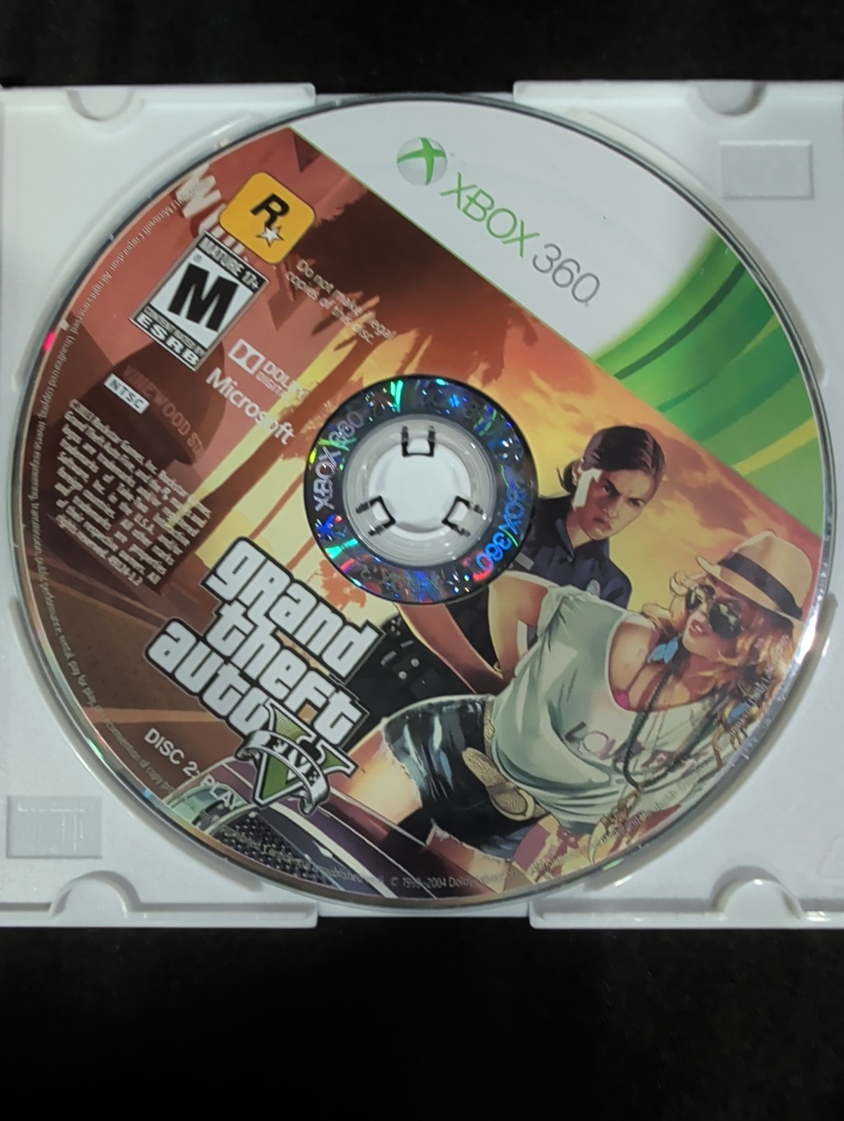 Grand Theft Auto 5 Disc 2 Only Xbox 360 + Generic Jewel Case *Untested*