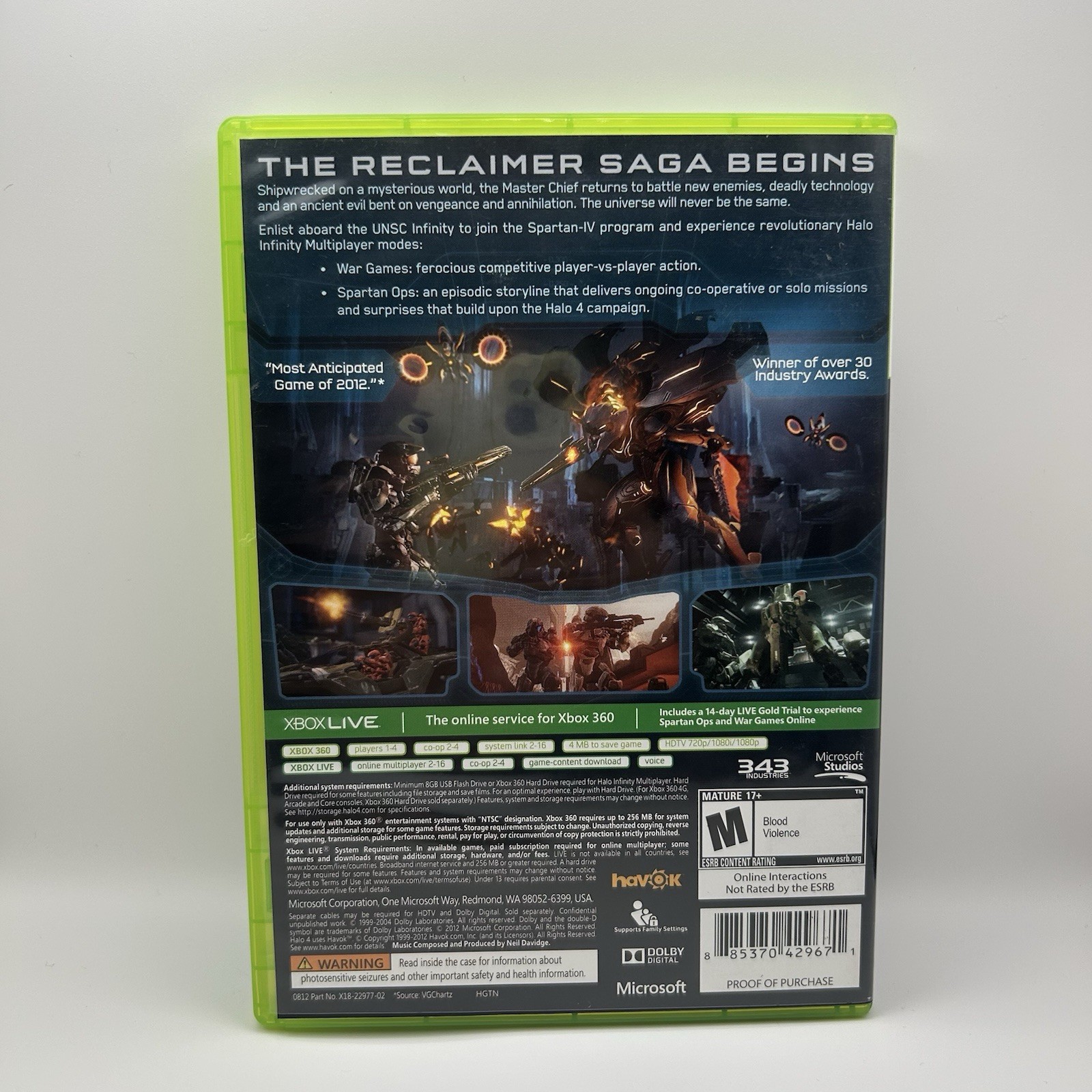 Halo 4 (Microsoft Xbox 360, 2012) CIB Complete Tested