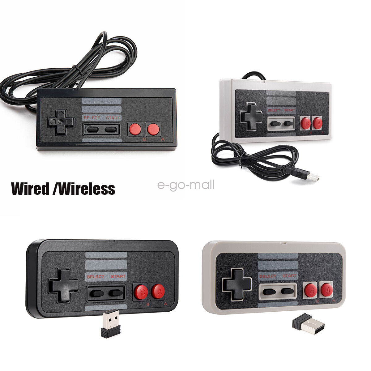 USB Wired/Wireless SNES /NES PC Gamepad Controller for Mac Windows PC Raspberry
