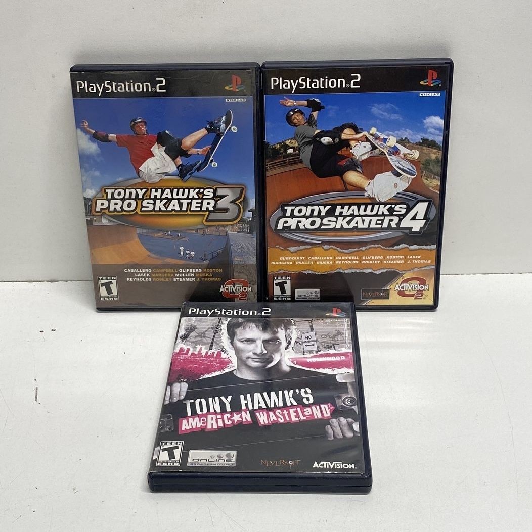 Tony Hawk’s Pro Skater 3 4 American Wasteland 3 PS2 Game Lot 2000s CIB
