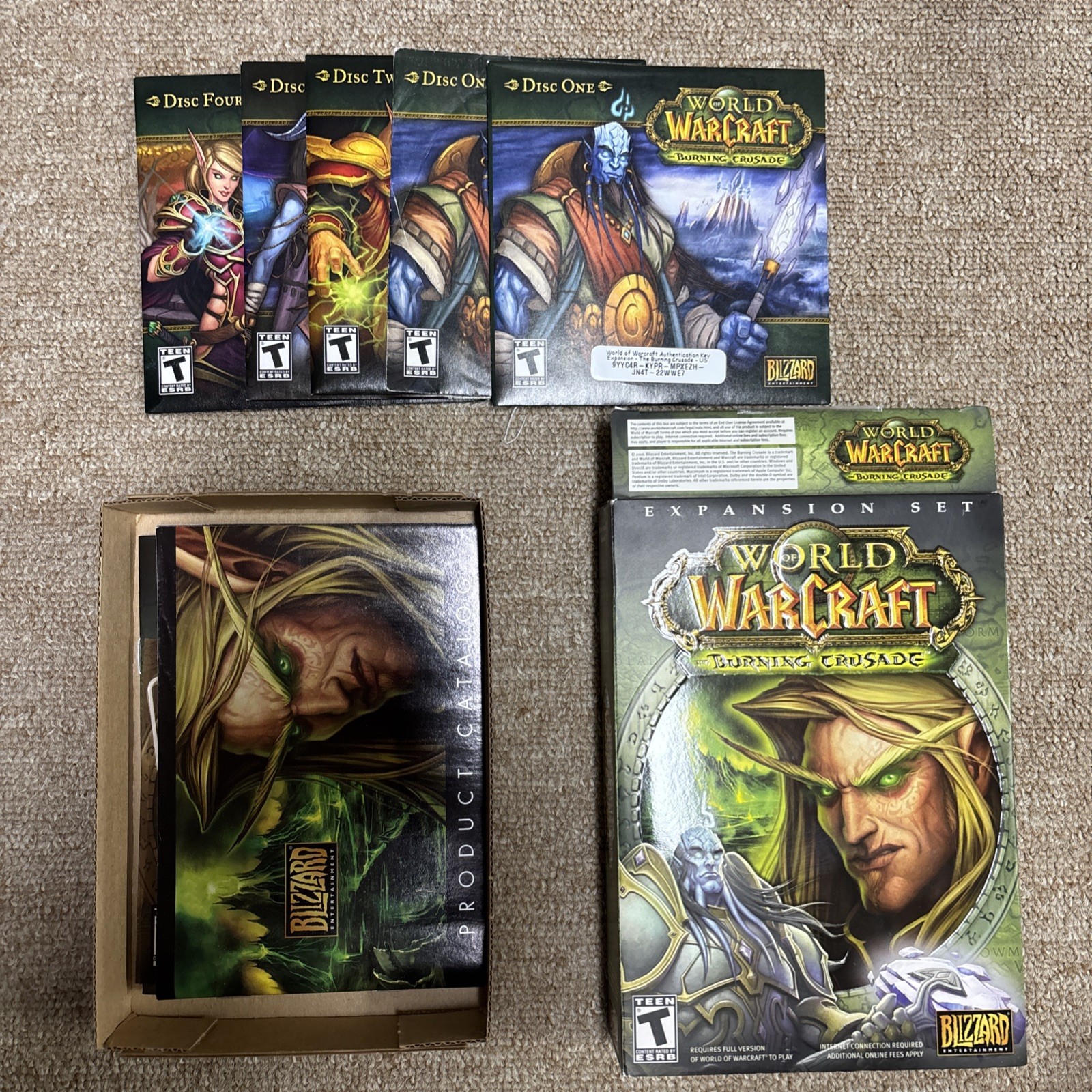 World of Warcraft PC Big Box Lot Complete Burning Crusade Wrath Lich King Bonus