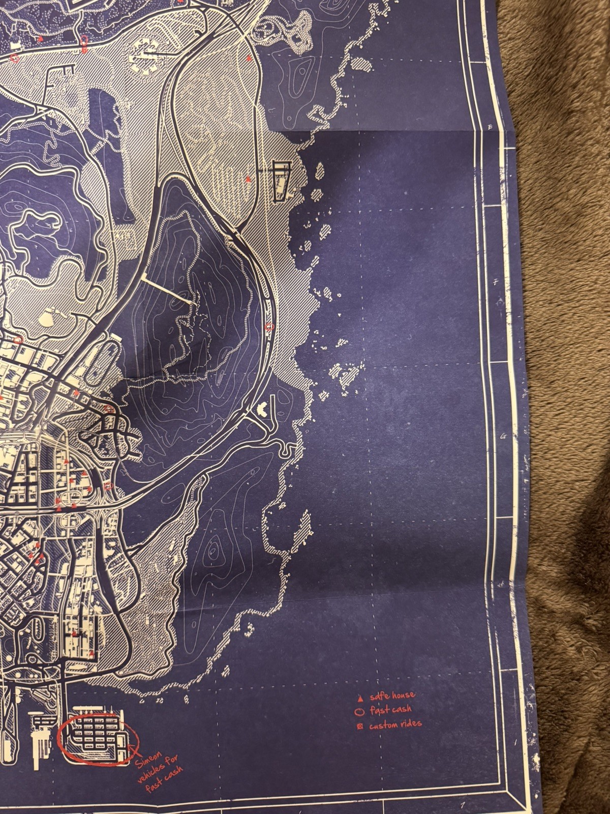 PRISTINE condition GTA V blueprint, Los Santos Map. UV map