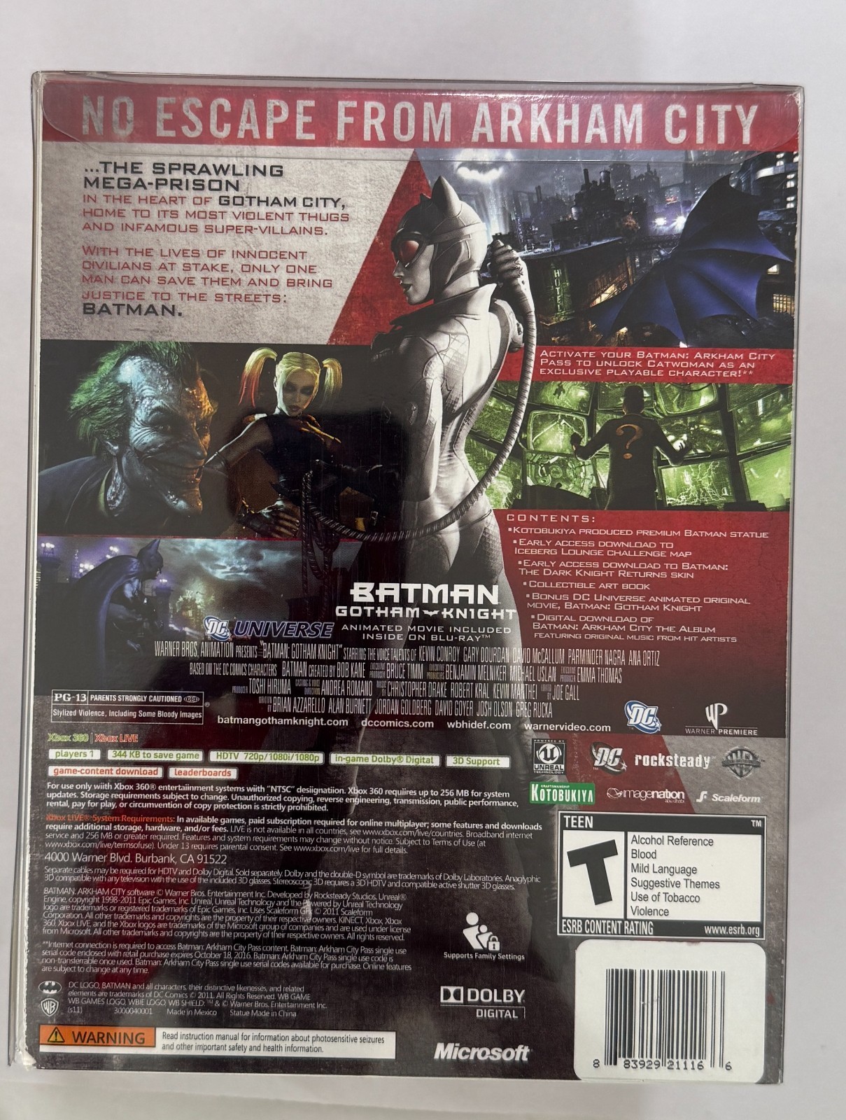 Batman Arkham City Collectors Edition – Xbox 360 – Yes inserts + Statue, No Game