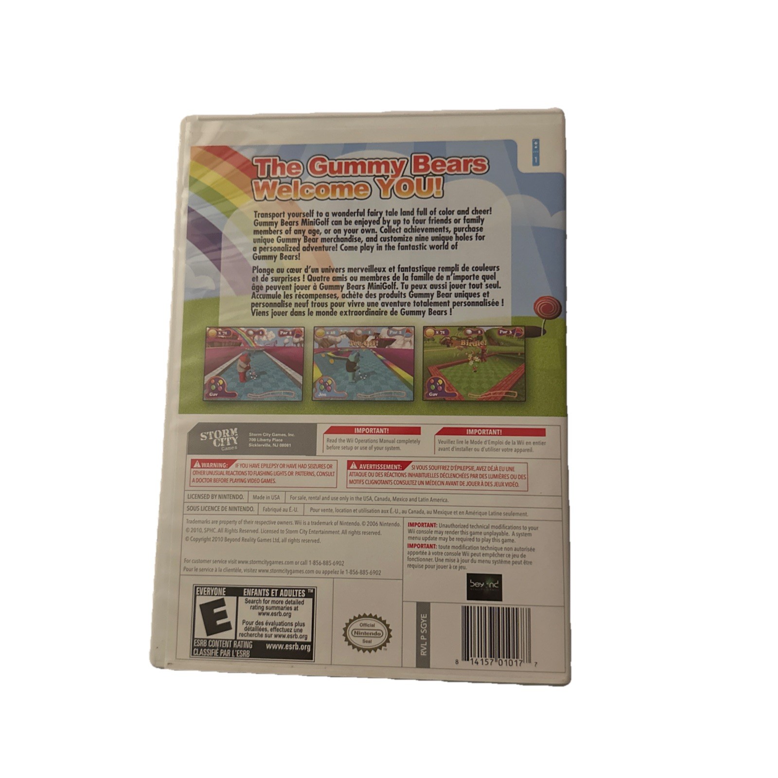 Nintendo Wii : Gummy Bears Mini Golf Storm City Games Instruction Book & Disc