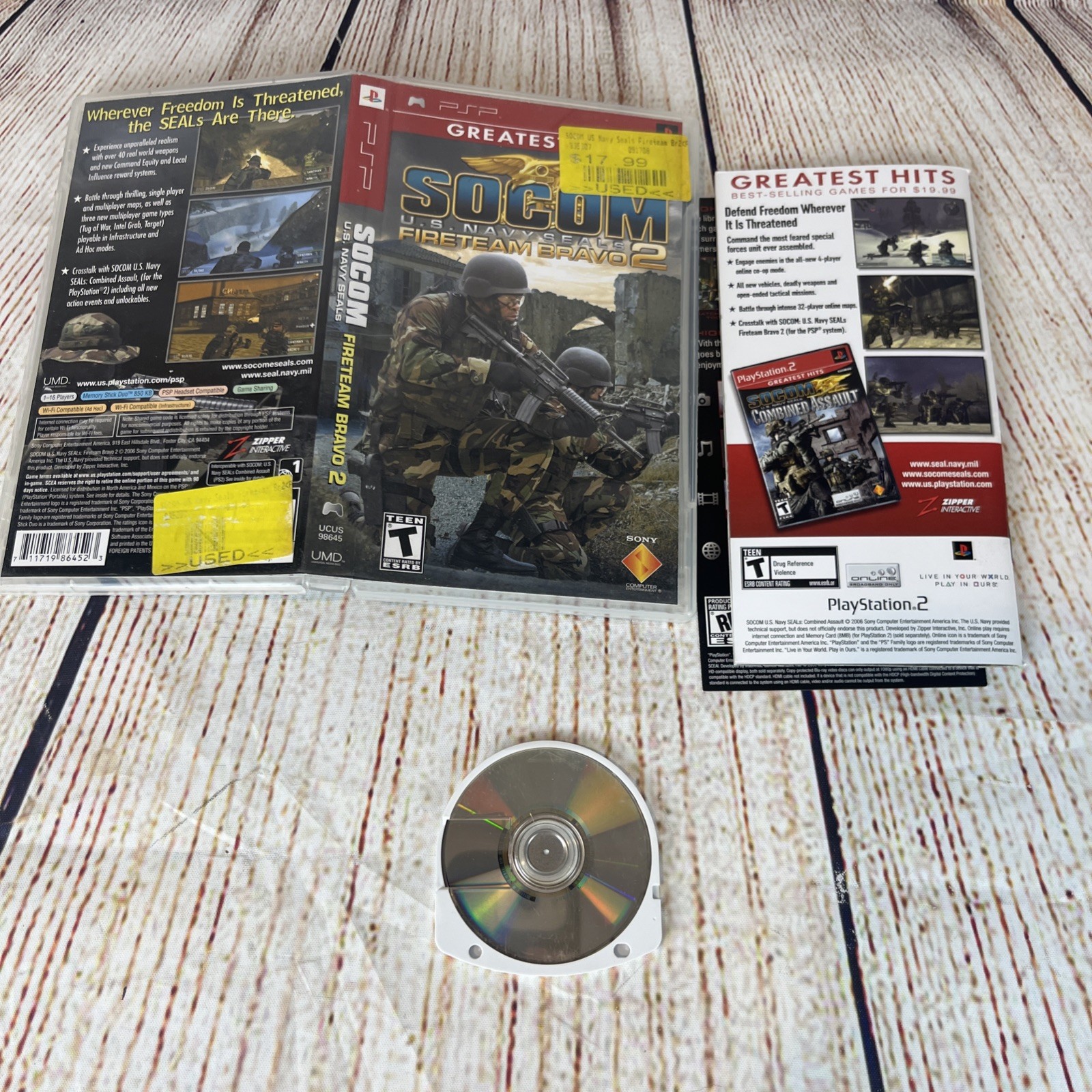 SOCOM: U.S. Navy Seals Fireteam Bravo 2 (Sony PSP) 2006; CIB Complete