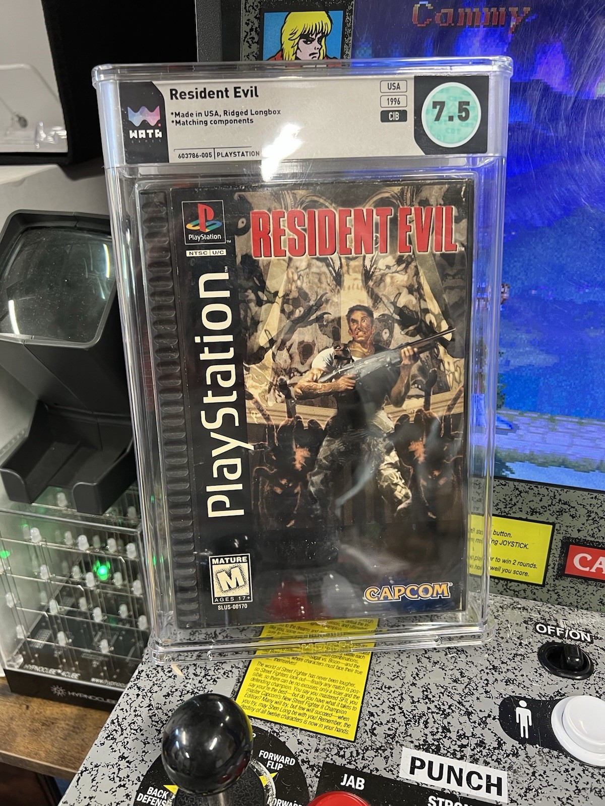 1996 PS1 Resident Evil Ridged Long Box WATA 7.5 CIB Matching Components 8.0 Box!