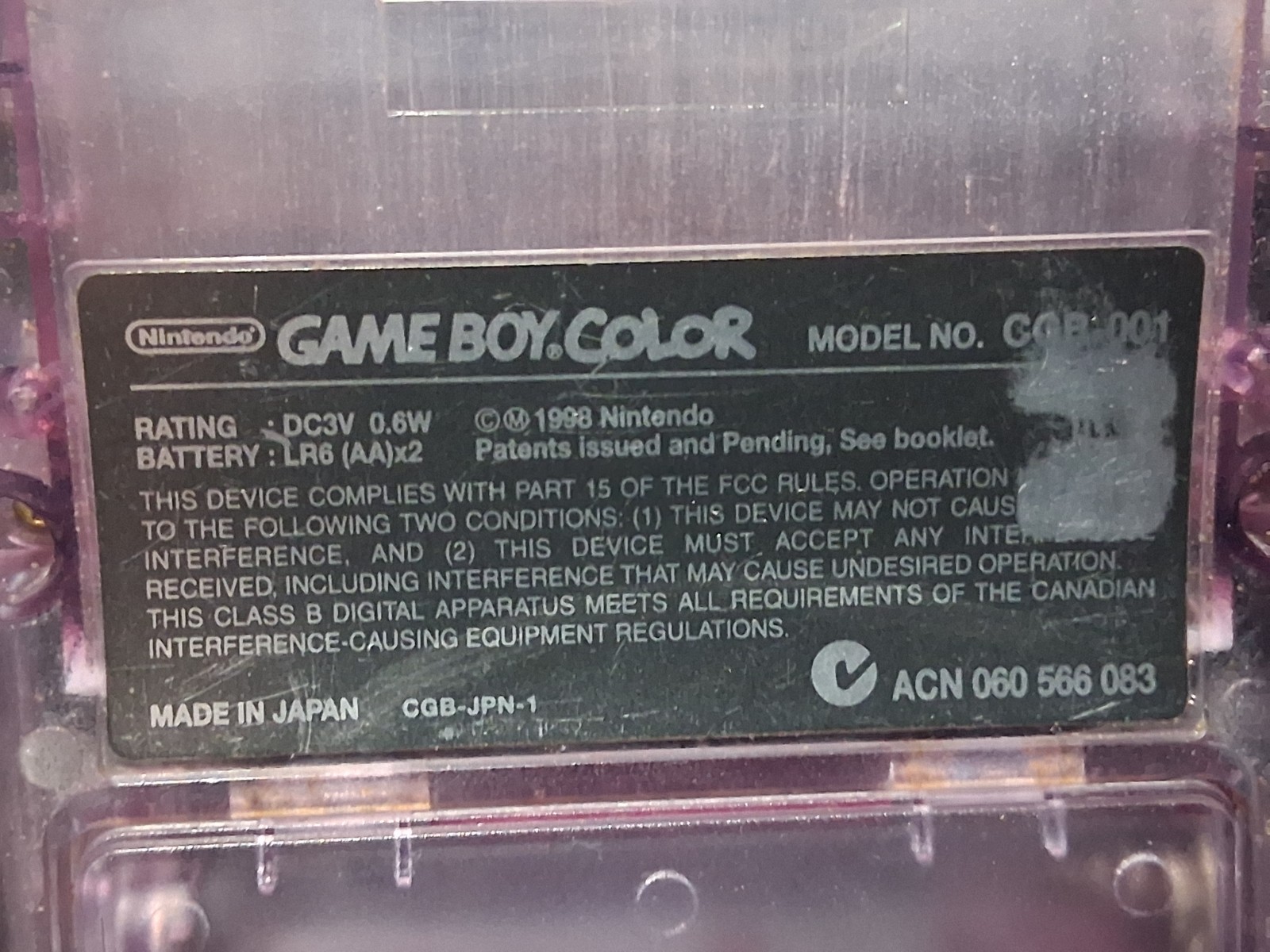 GameBoy Color Atomic Purple Complete In Box Manual CIB W/ GB Golf Cartridge GBC