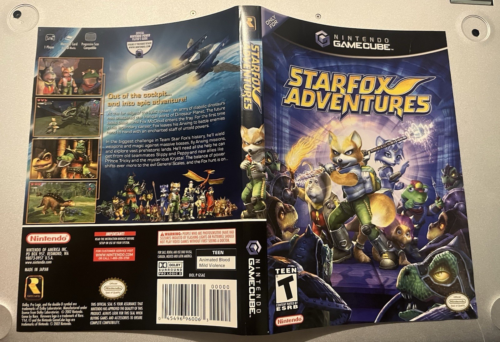 Nintendo Gamecube Starfox Adventures Case ONLY. Authentic
