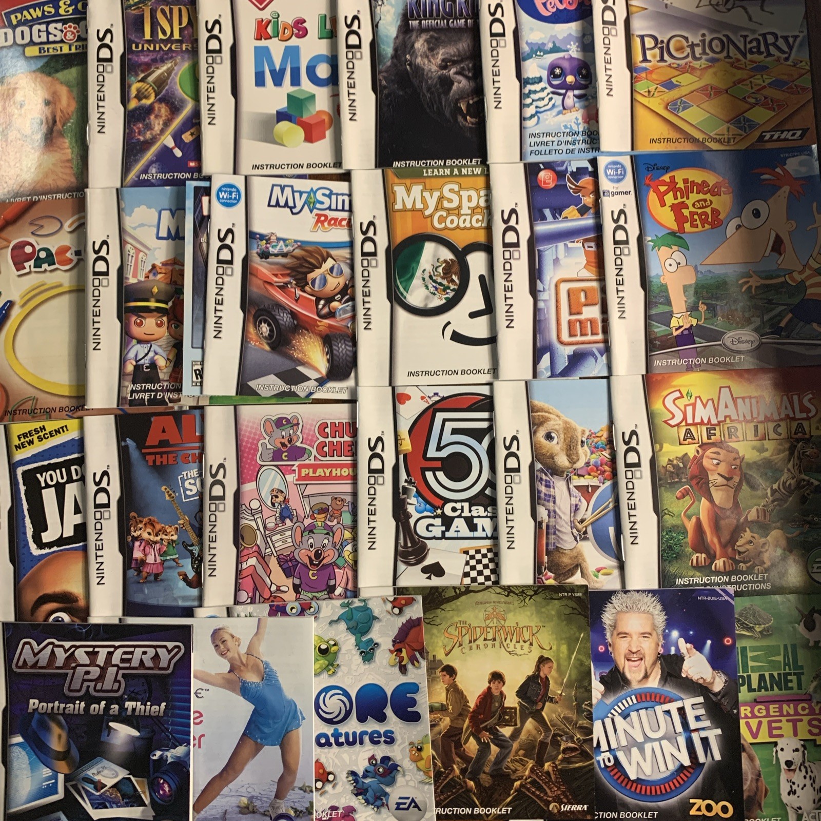 Bulk Lot of 36 / Nintendo DS / Manuals ONLY / ***No Games / Instruction Booklets