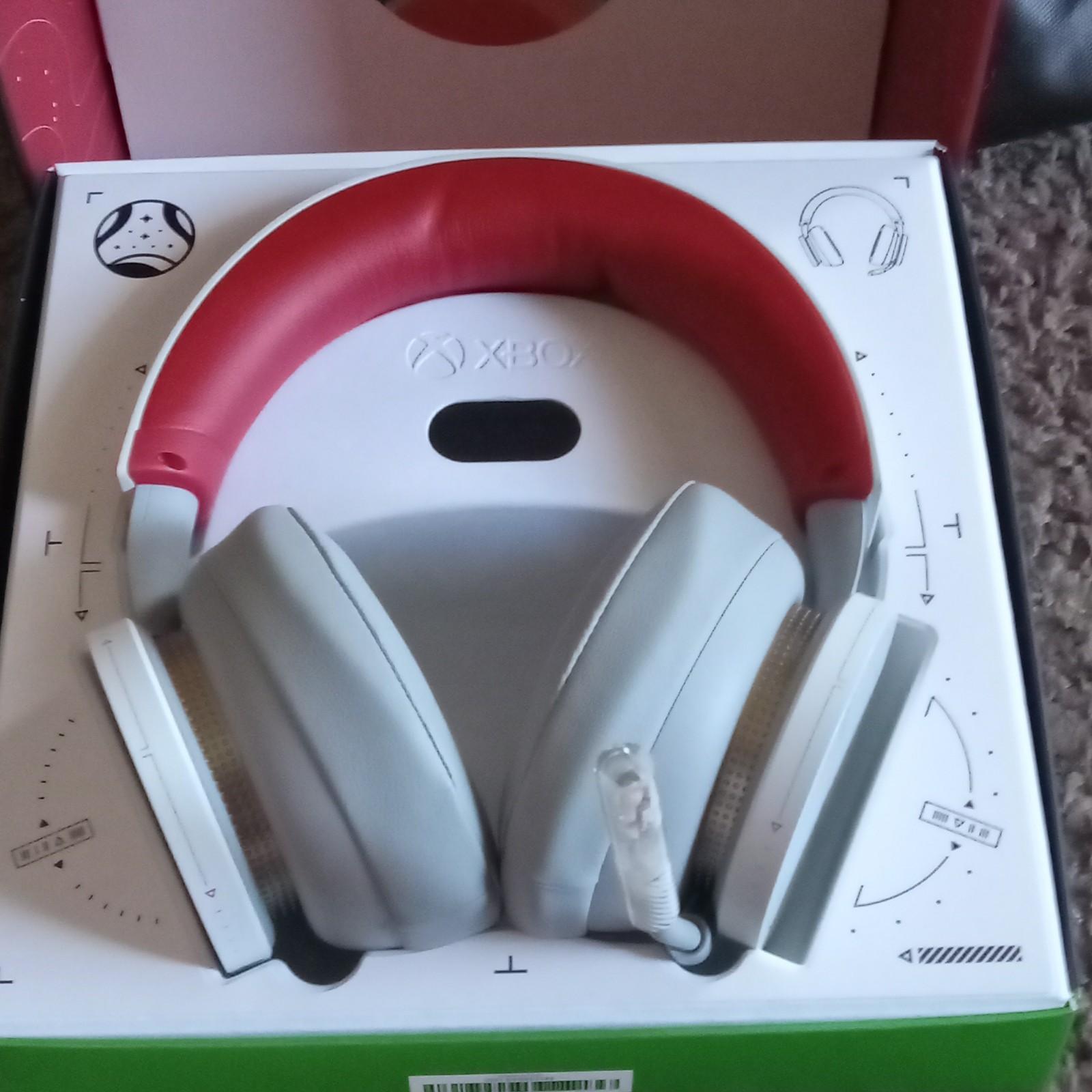 Microsoft Xbox Starfield Bluetooth Headset Boom Mic White/Red/Gray