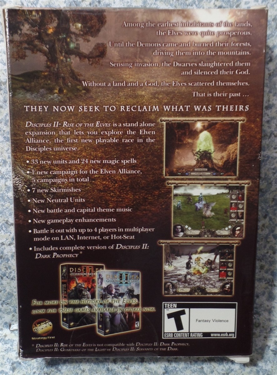 Video Game PC Disciples II 2 Rise of the Elves Stand-Alone Expansion BOX see pic