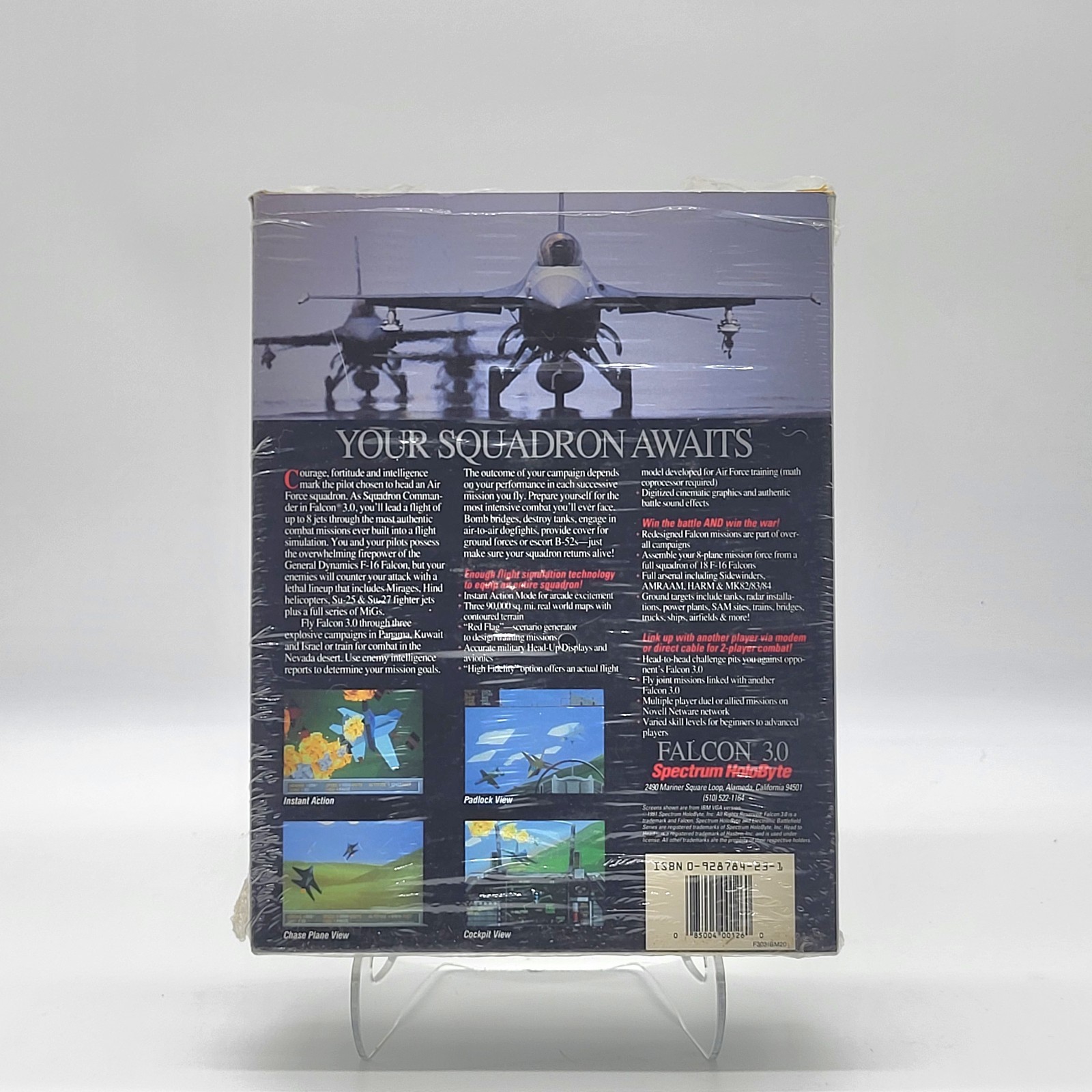 Falcon 3.0 IBM PC Box Manual Maps Docs No Disks Spectrum Holobyte