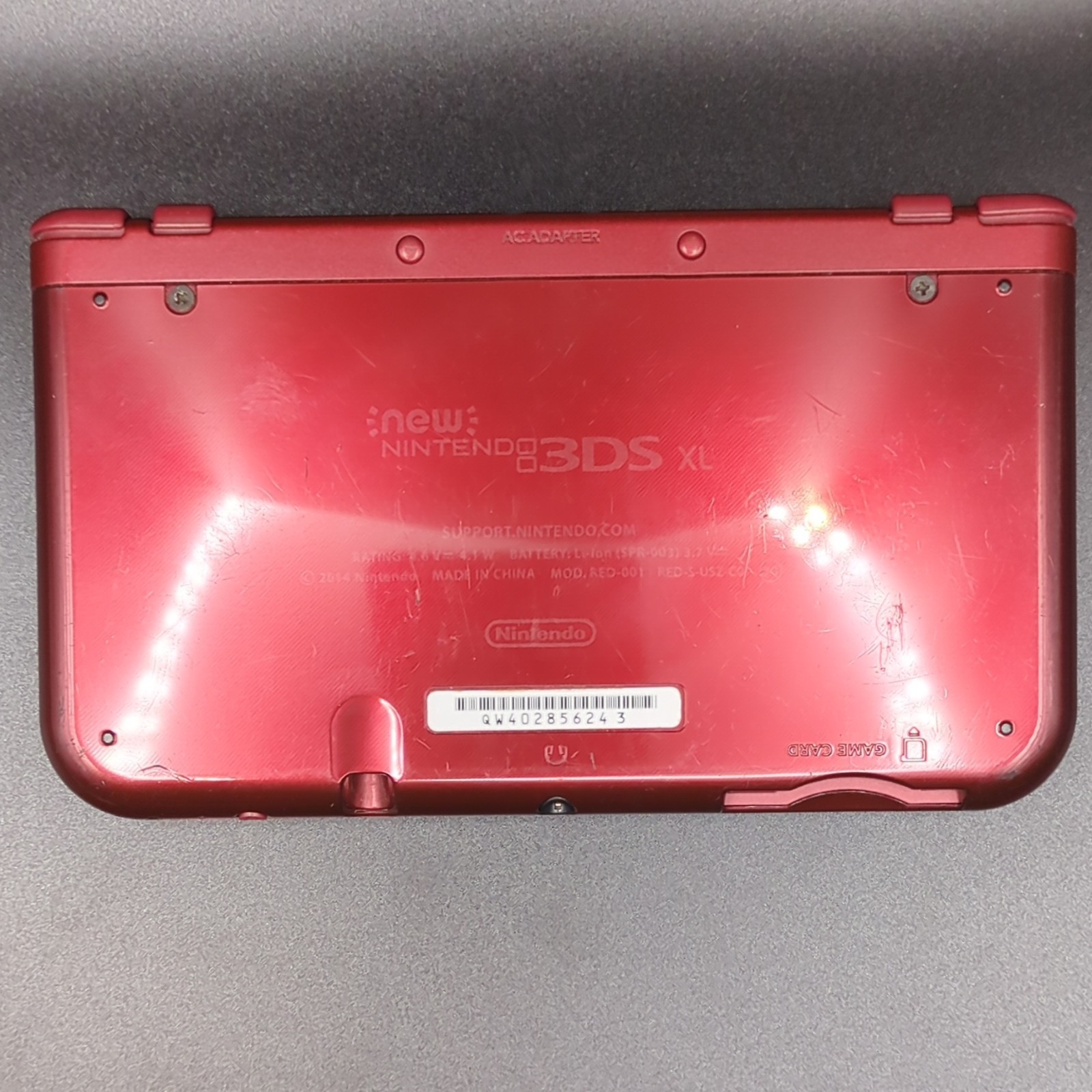 Nintendo New 3DS XL Red Console Bundle w/ Pokemon Platinum, Sun, X, Omega Ruby