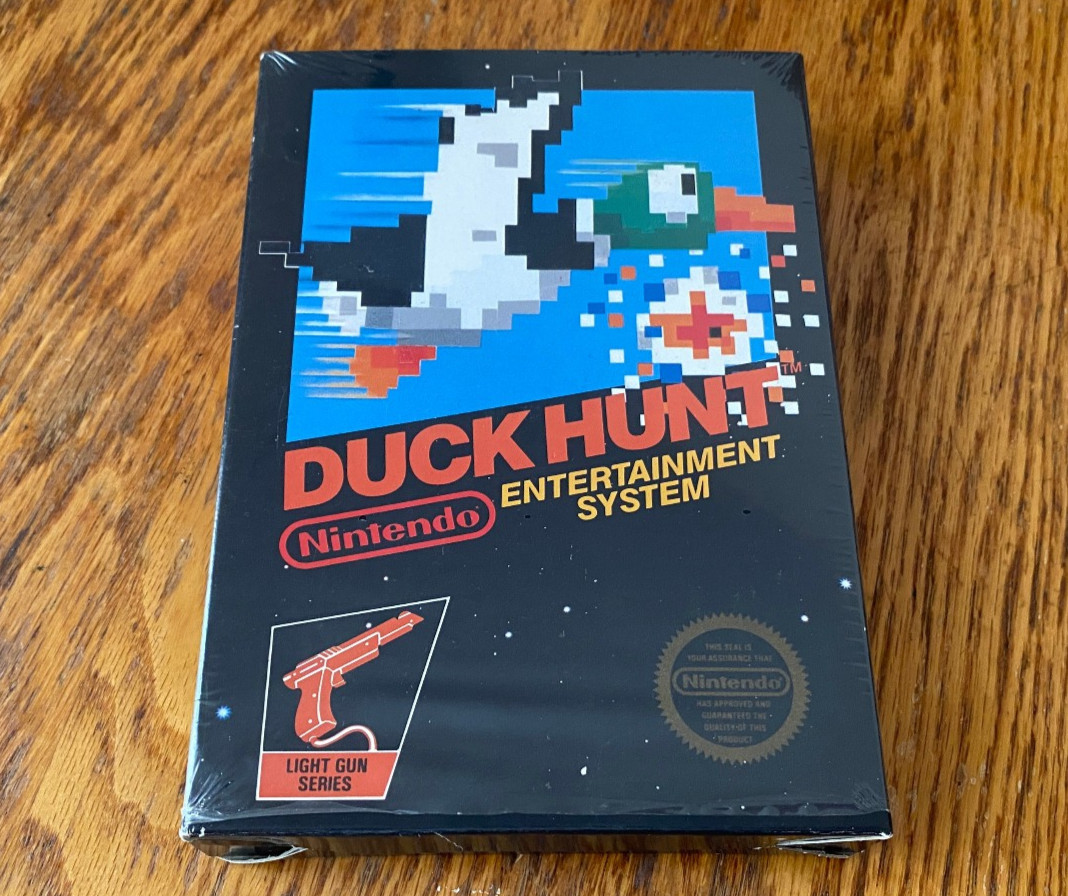 Duck Hunt UNOPENED TOP complete in box hangtab sealed nintendo nes factory MINT