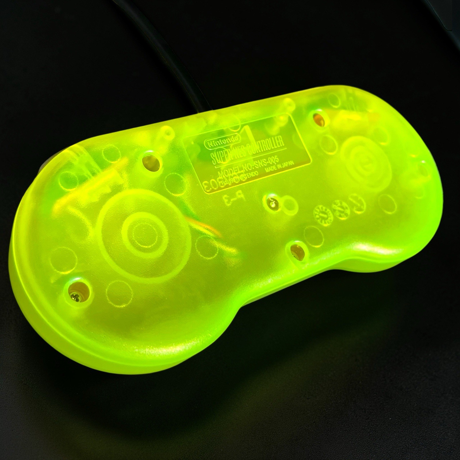 OEM SNES Controller Clear Lime Green NEW 6FT Cable Tested Super Nintendo Pad SFC