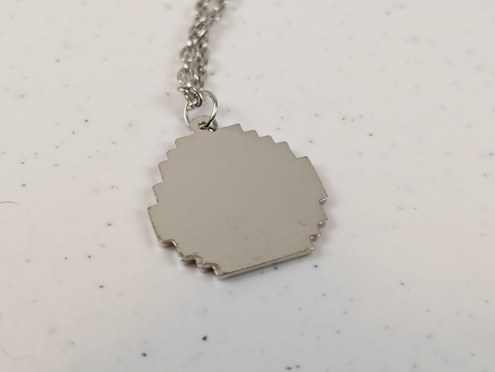 Minecraft Style Diamond Necklace Pixel Pendant Gamer Nerd Jewelry Gift 22″