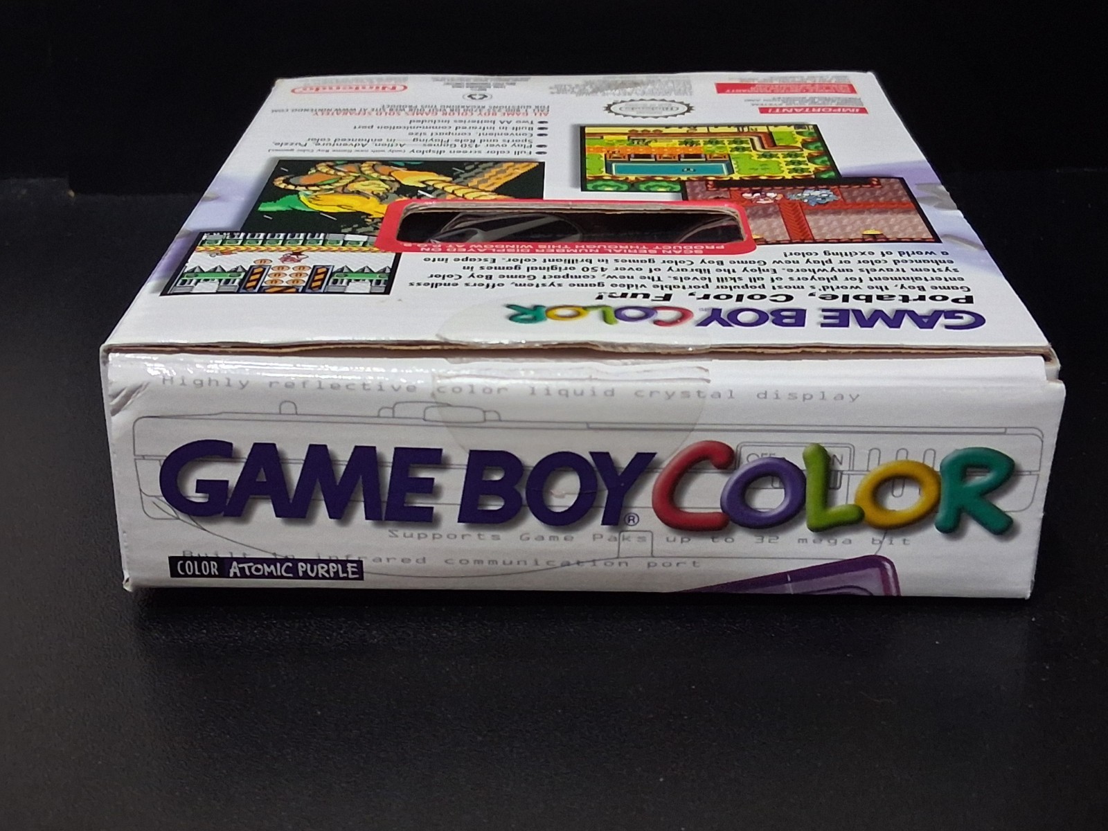 GameBoy Color Atomic Purple Complete In Box Manual CIB W/ GB Golf Cartridge GBC