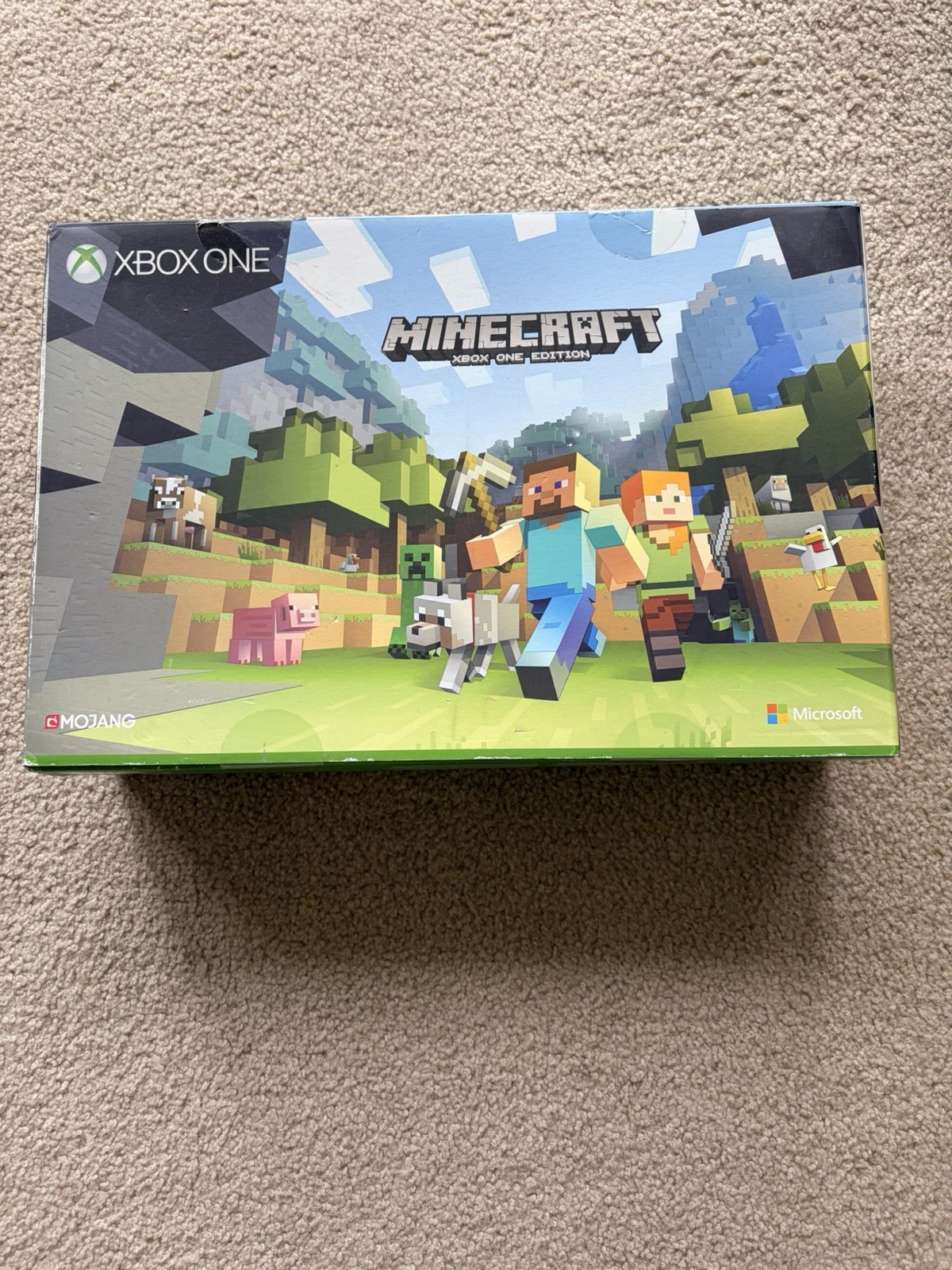 Microsoft Xbox One S White Home Console Blu-Ray Compatible Minecraft Bundle