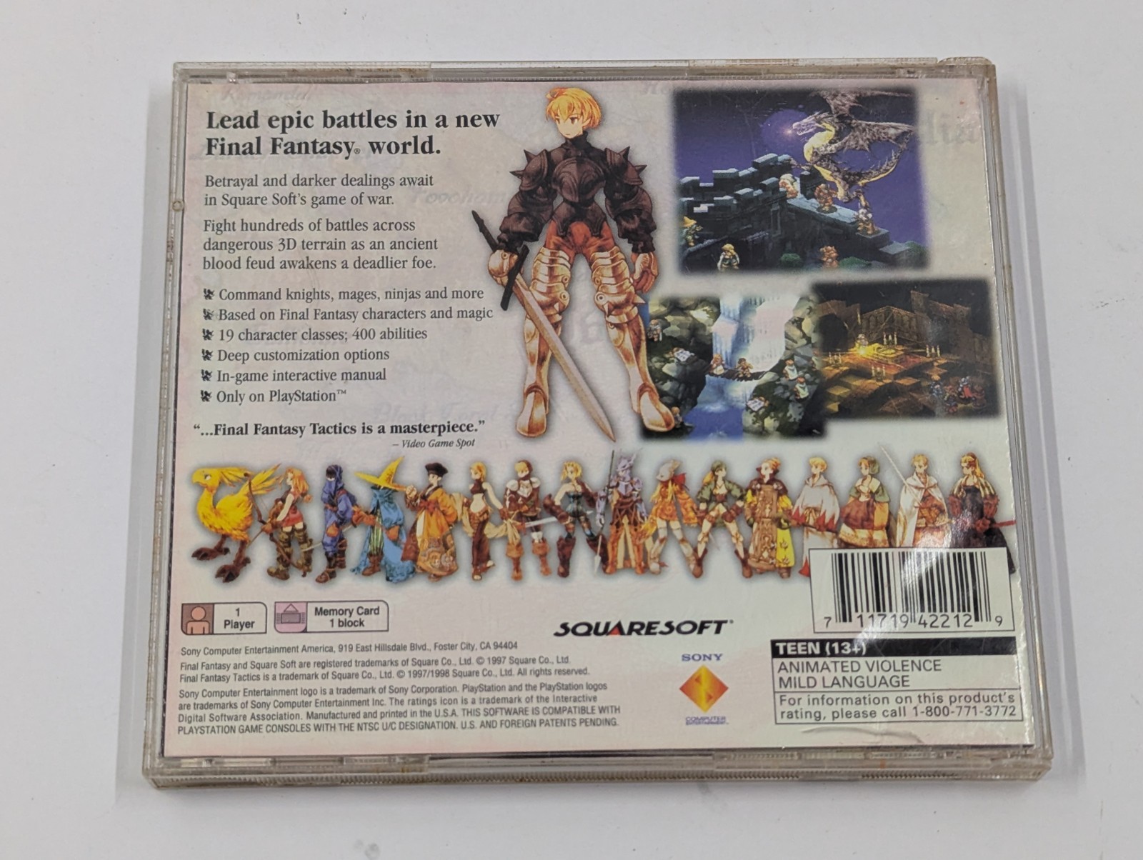 Final Fantasy Tactics Sony PlayStation 1, 1998, Complete