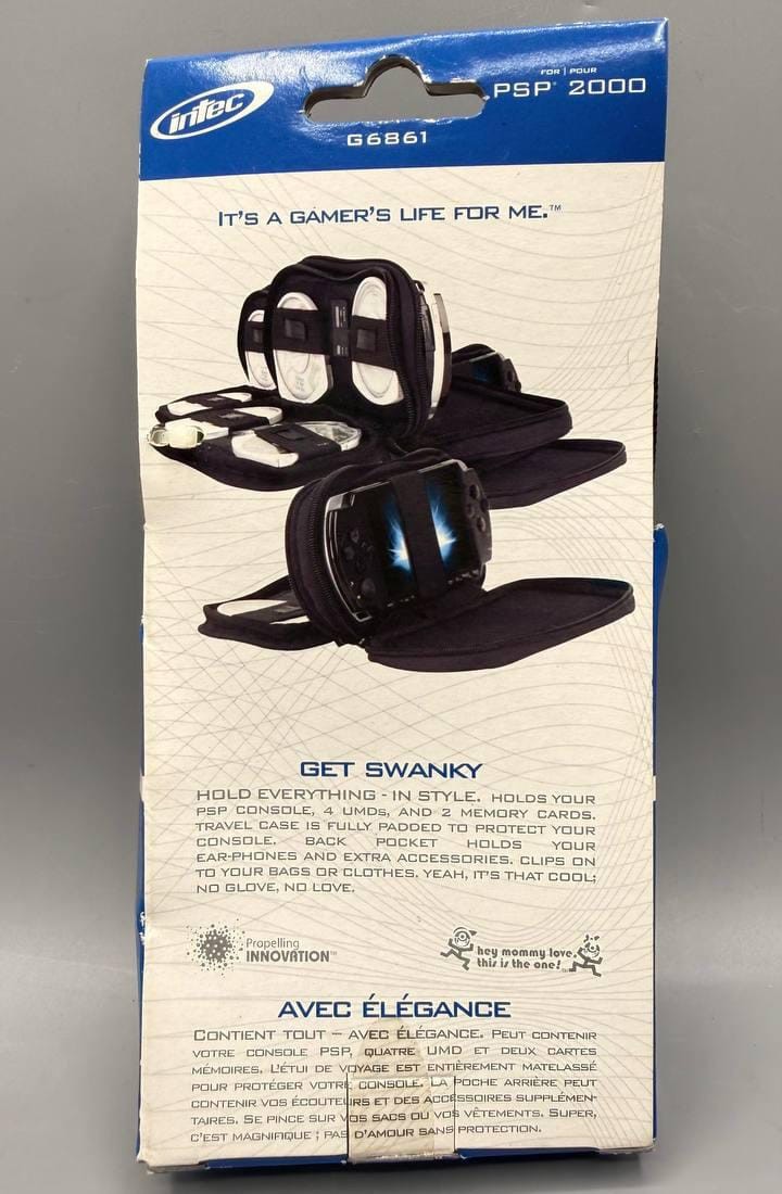 Intec PSP 2000 Travel Case G6861 Blue Black Protective Carry Case NEW
