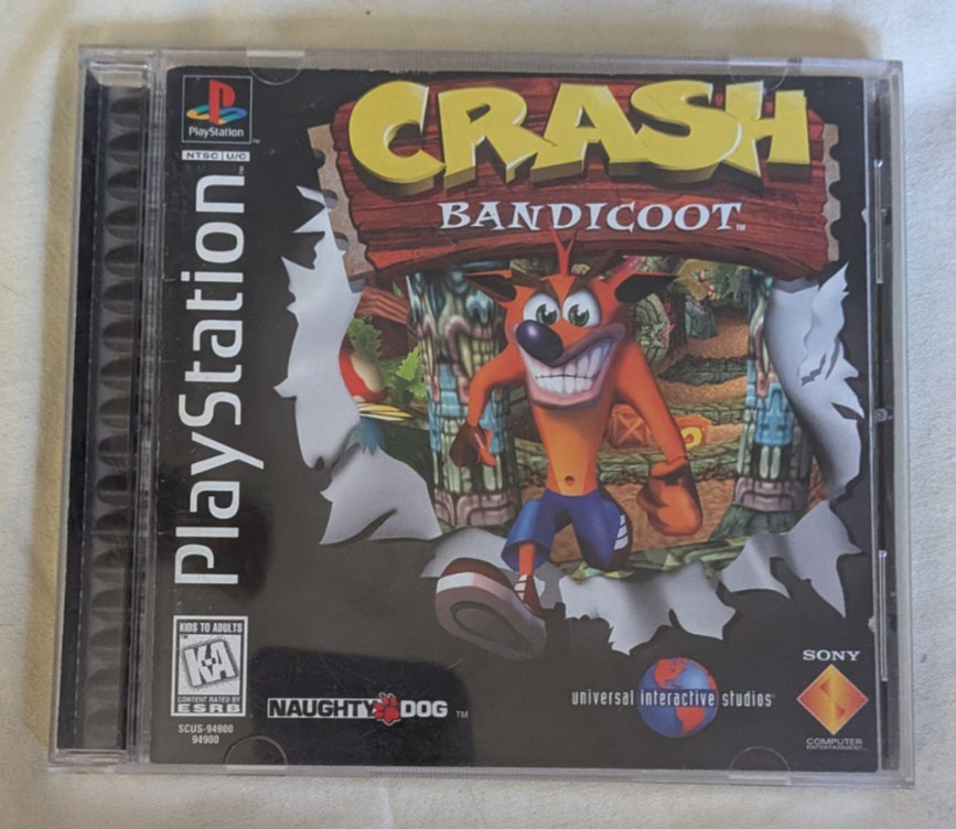 Crash Bandicoot PS1 Black Label CIB Complete Tested Authentic Original